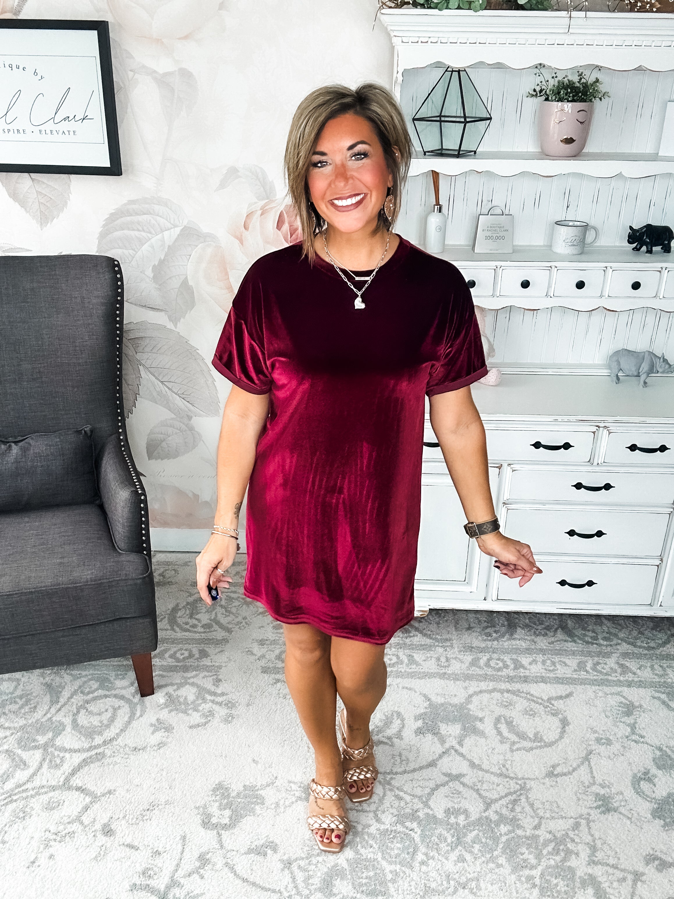 Perfect Memories Velvet Shirt Dress