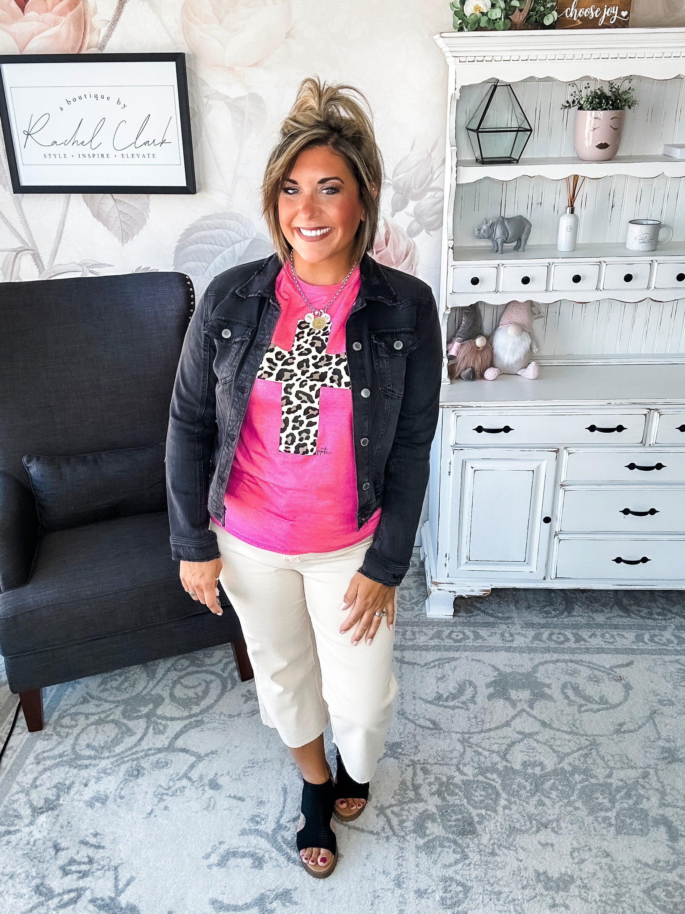 Leopard Cross Graphic Tee