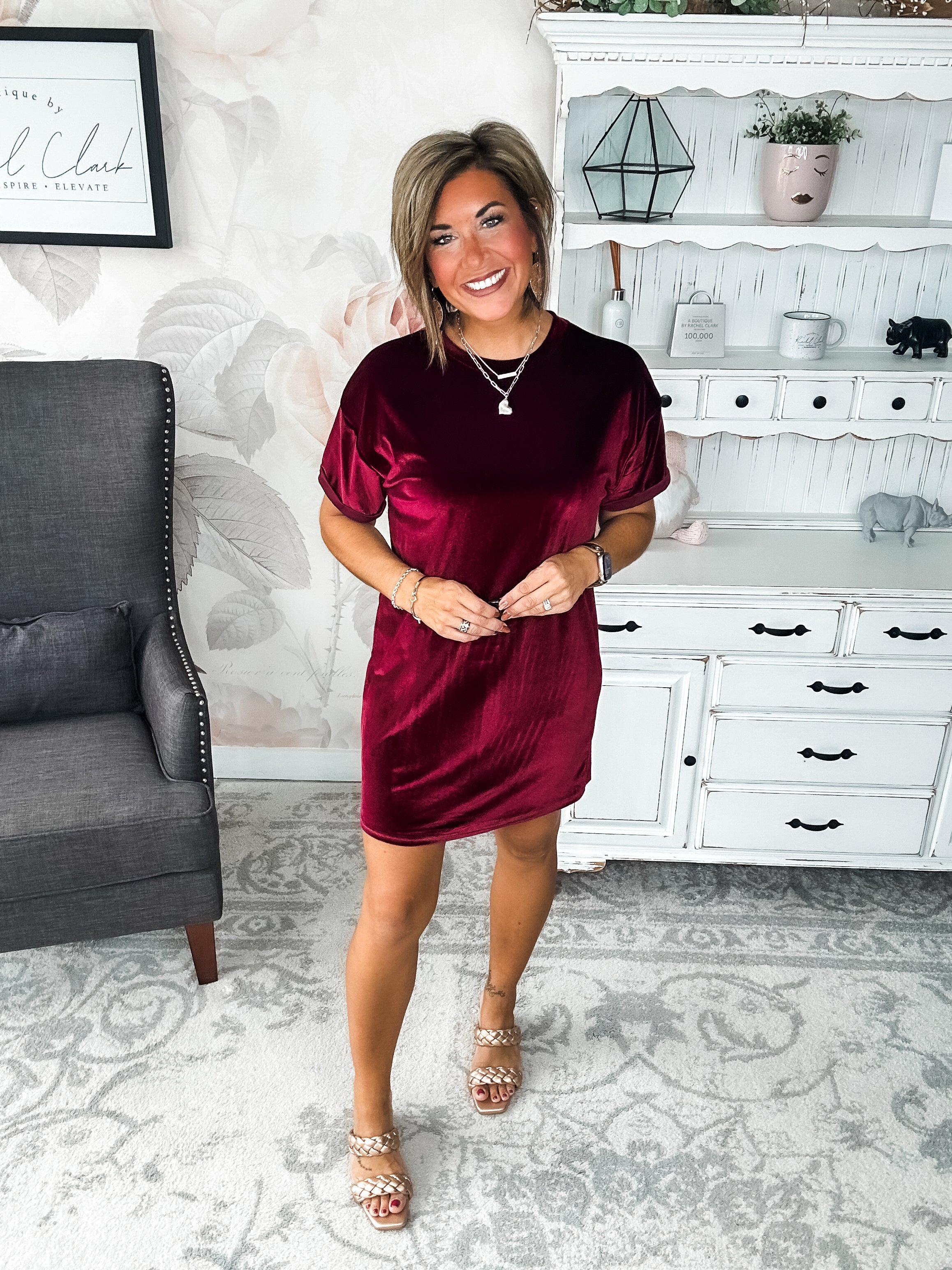 Perfect Memories Velvet Shirt Dress