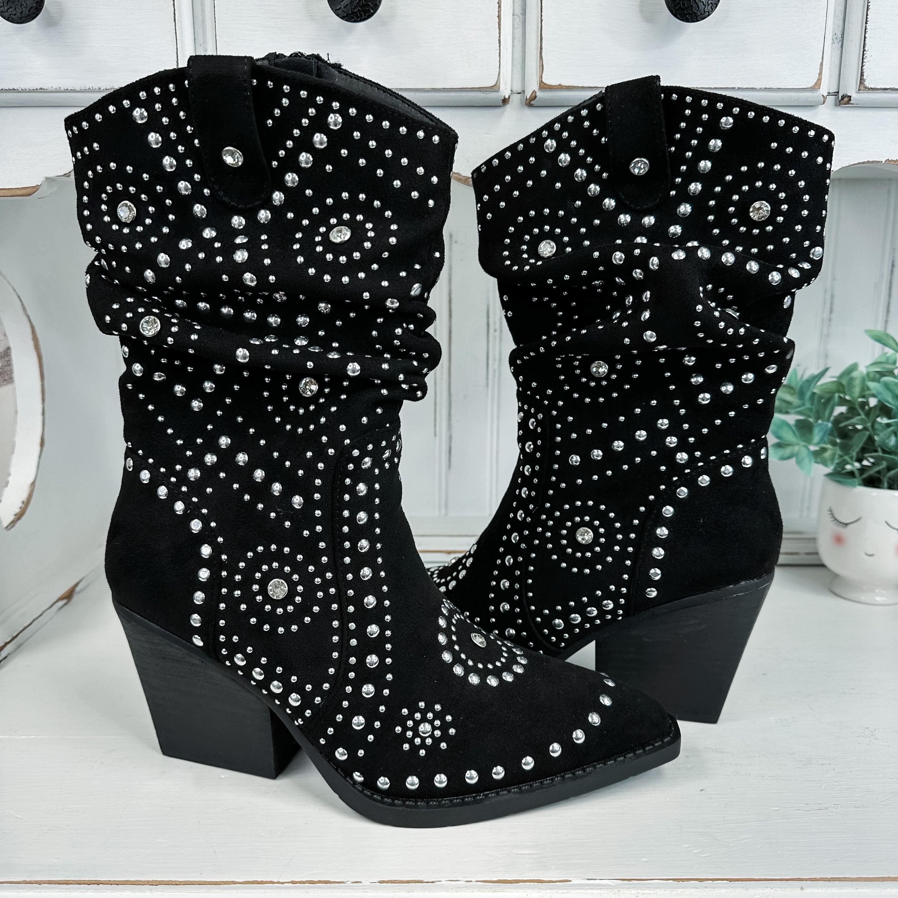 Stellar Studded Boot - Black
