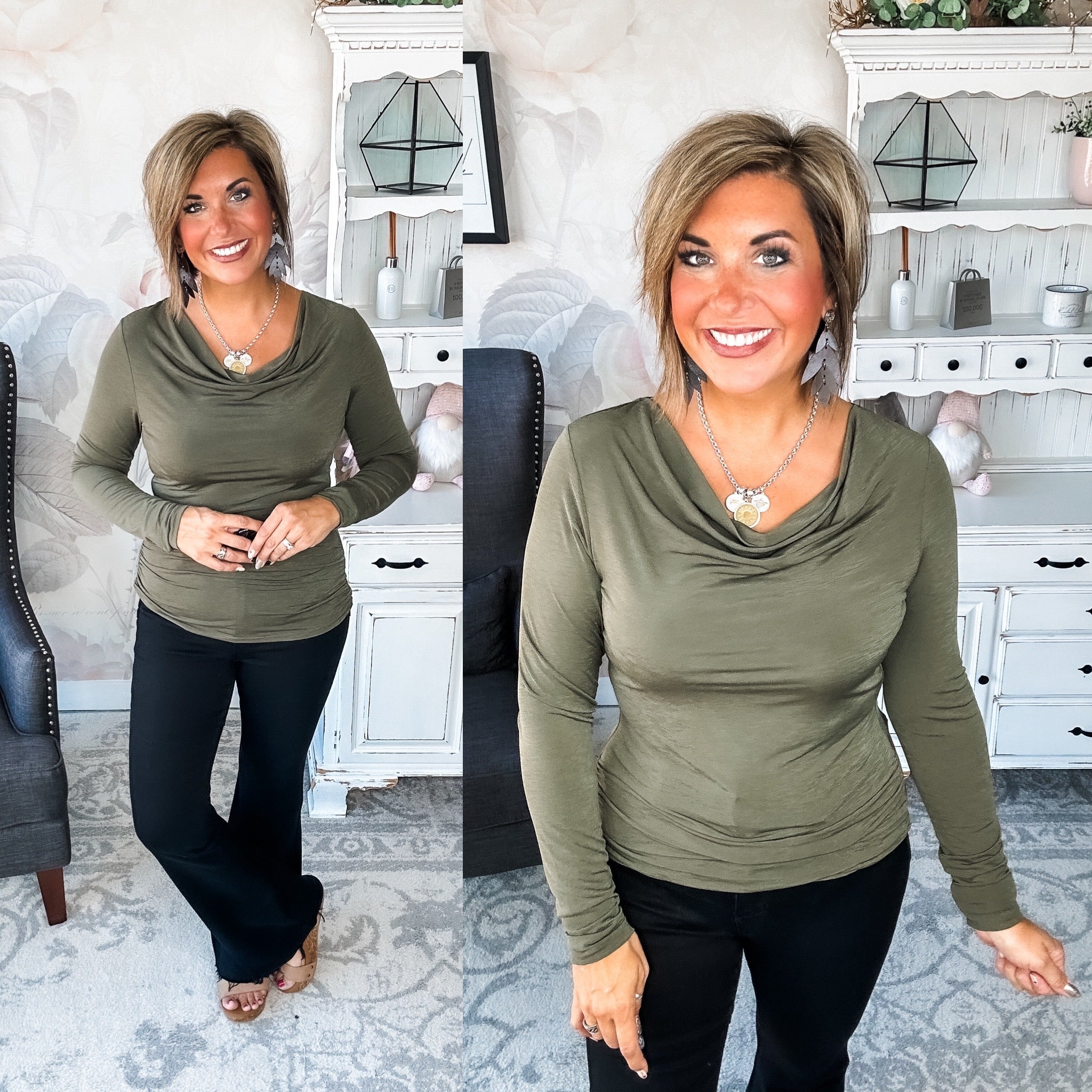 Treat Me Like A Lady Top - Olive