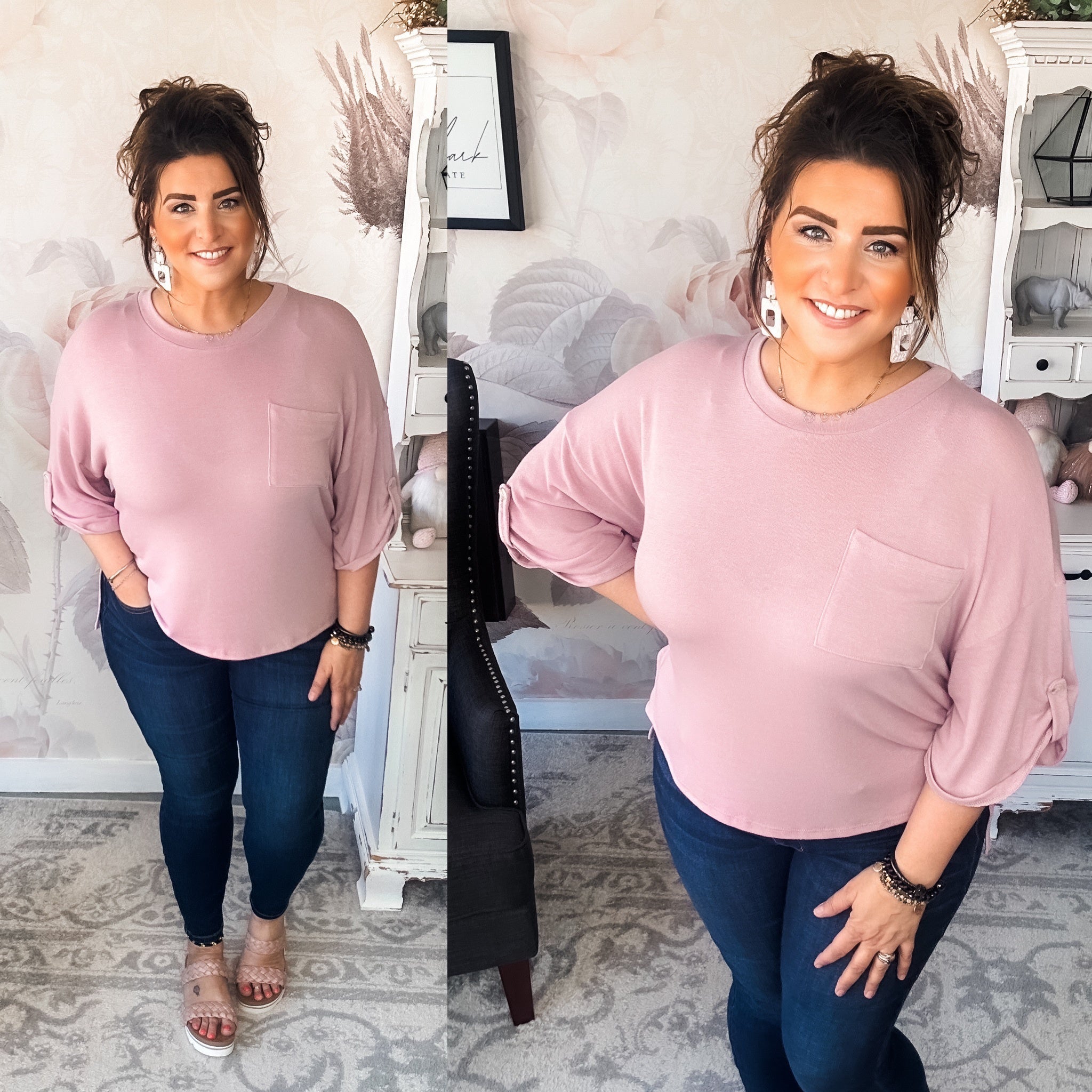 Take Me Away Boxy Top - Mauve