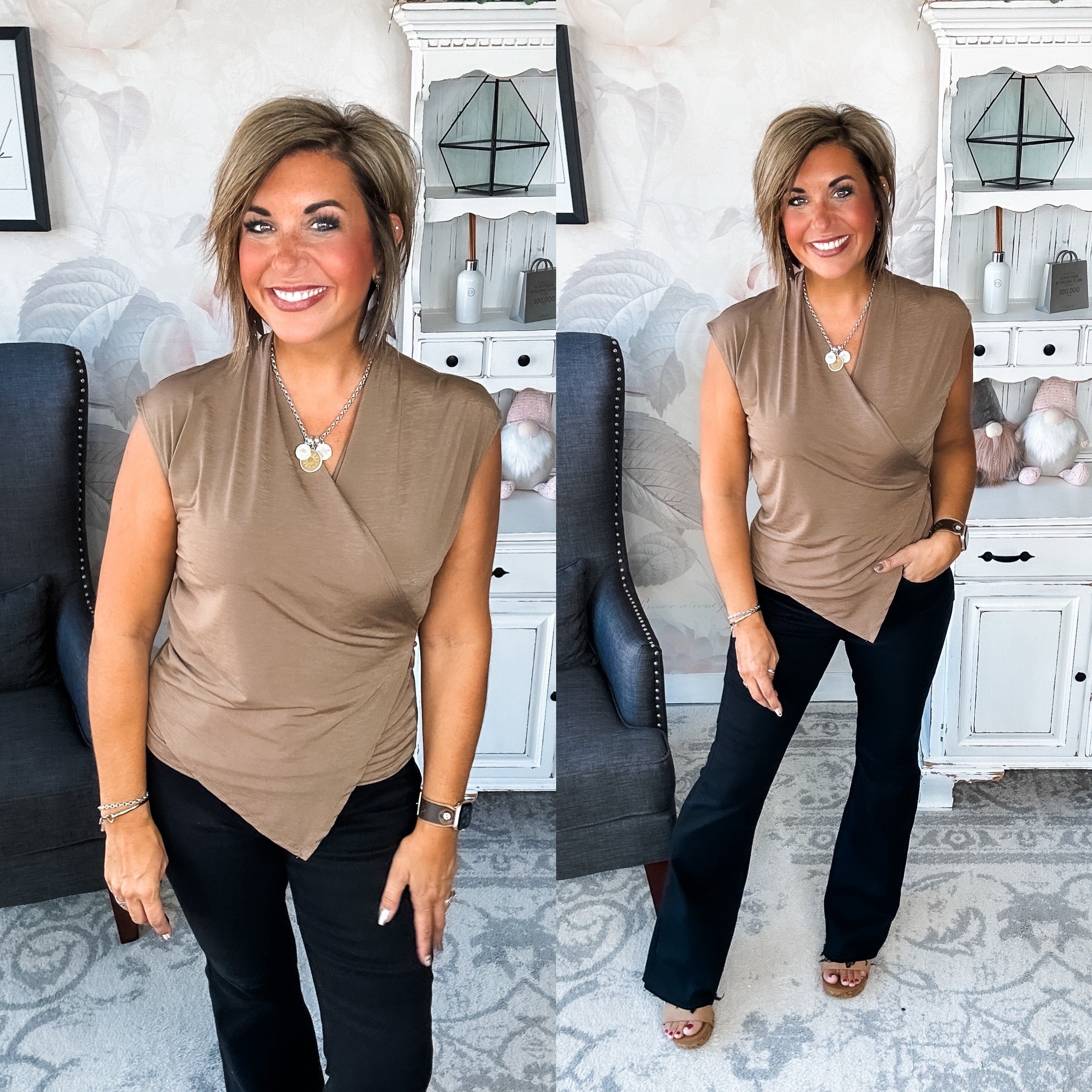 Hopefully Today Crossover Tank - Mocha