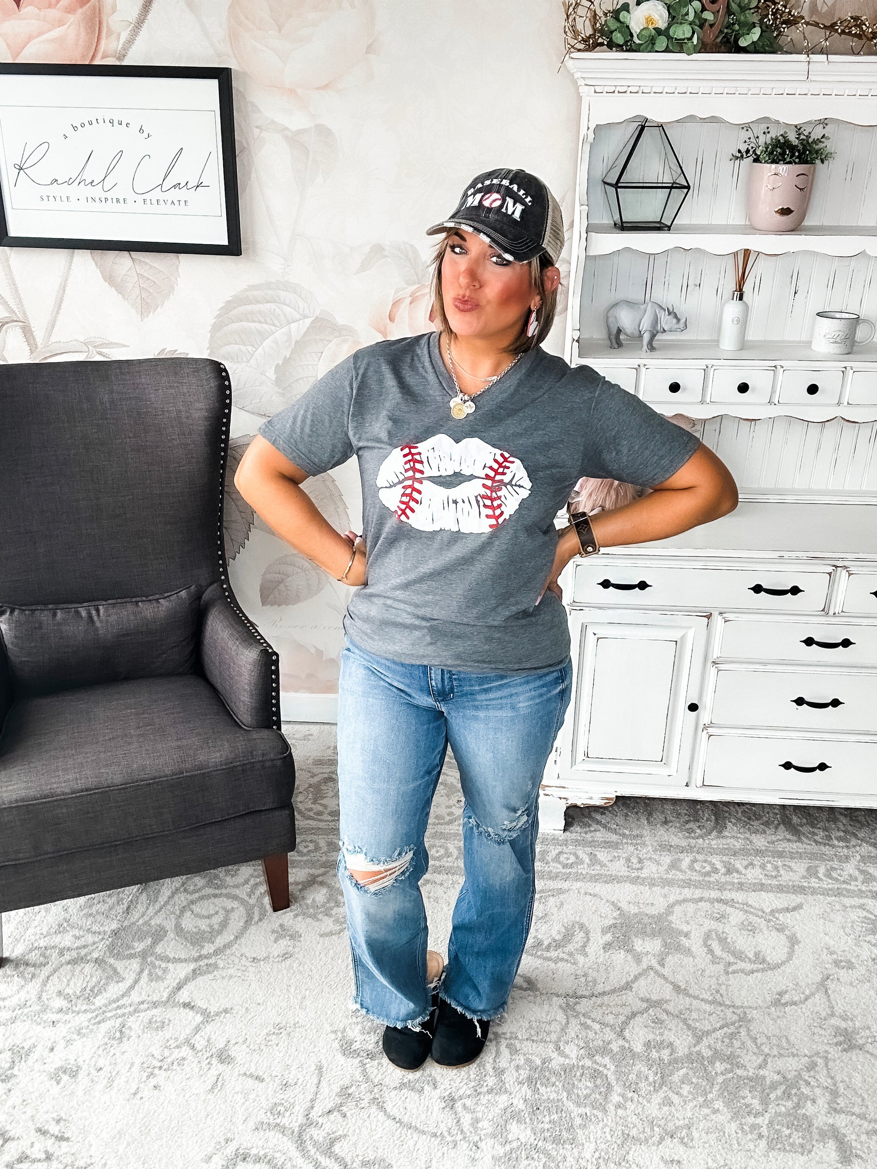 Baseball Lips Graphic Tee