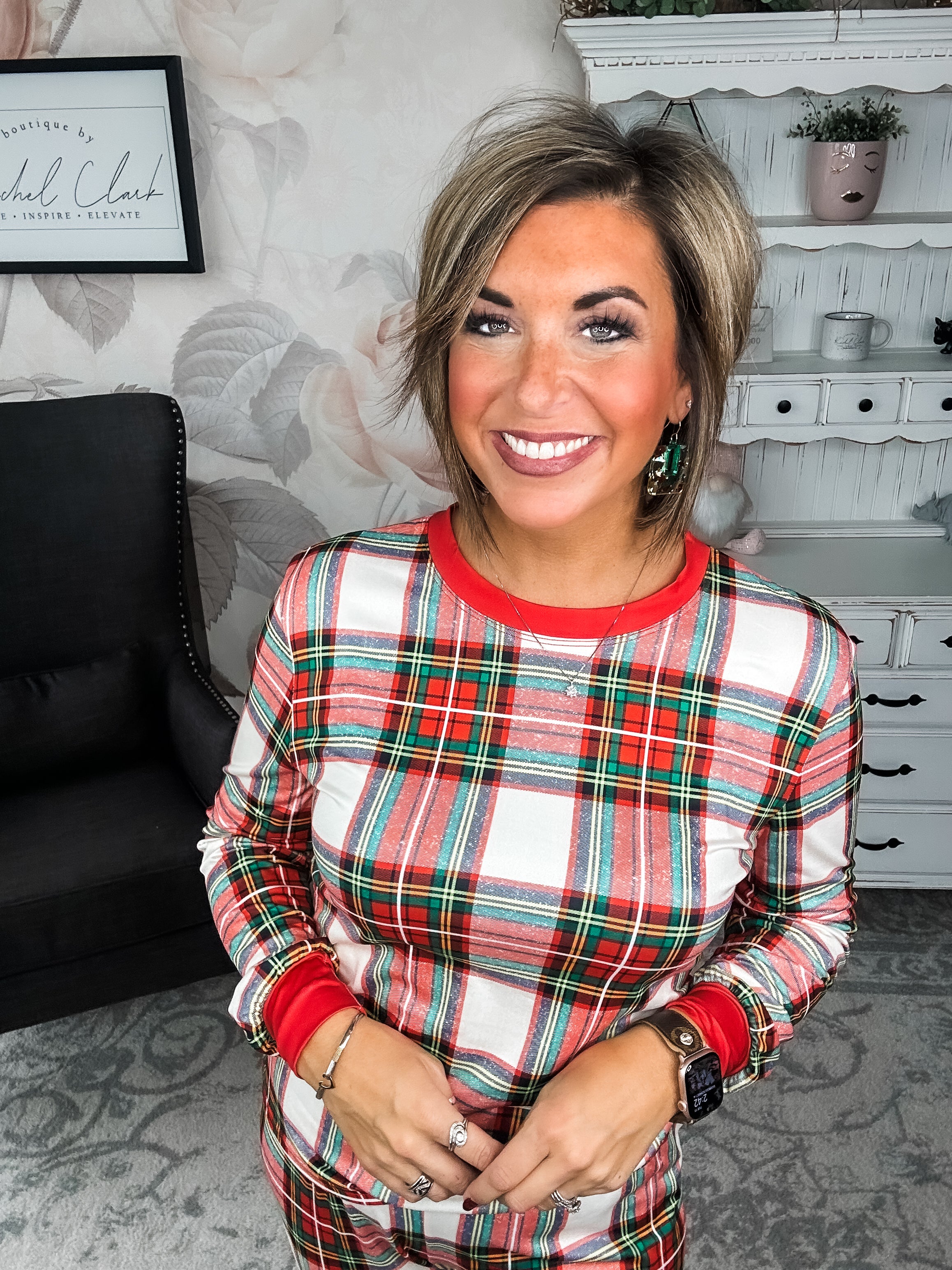 Mrs. Claus Plaid Christmas Pajamas