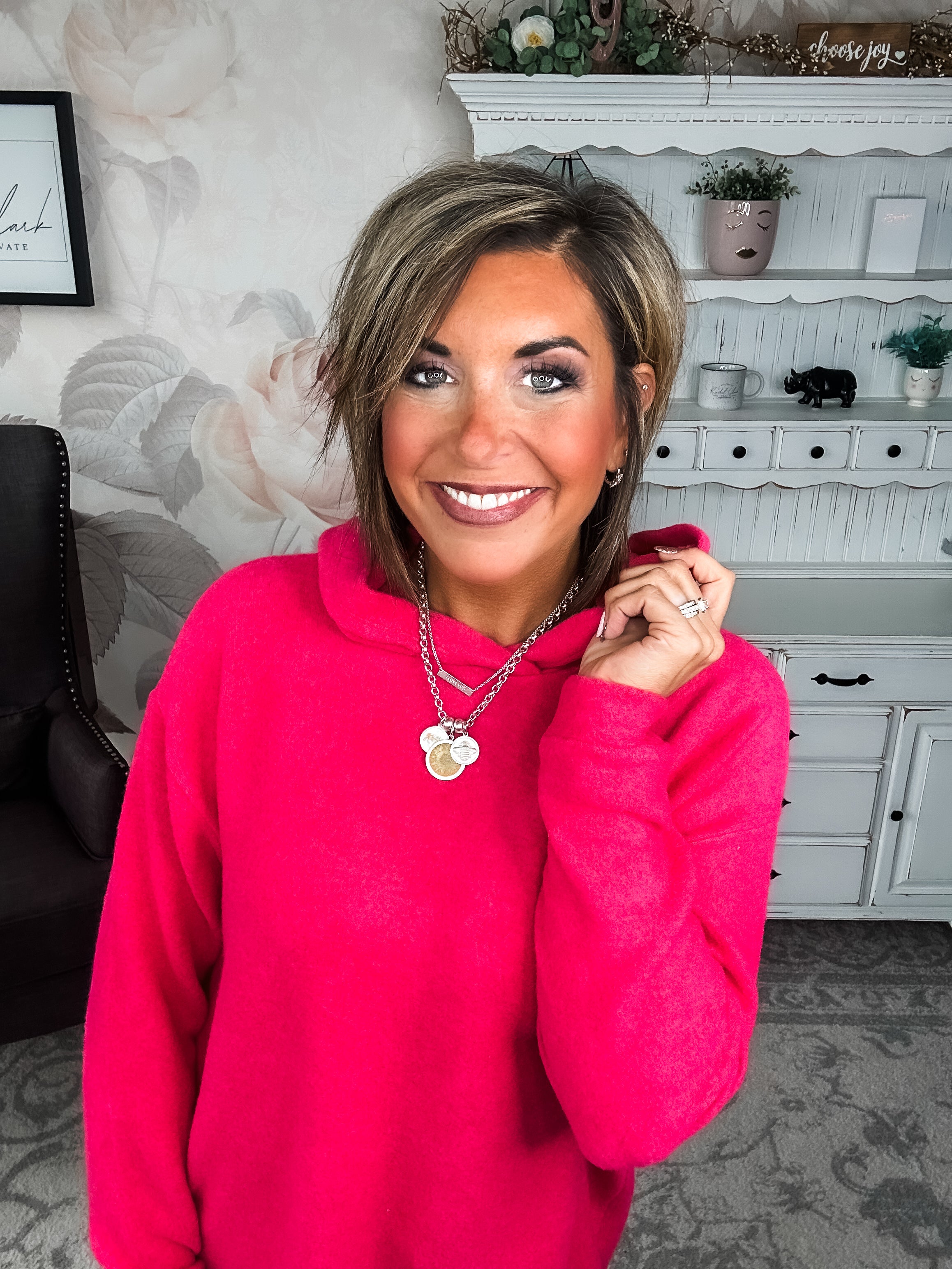 Shop Til Sunrise Sweater- Hot Pink