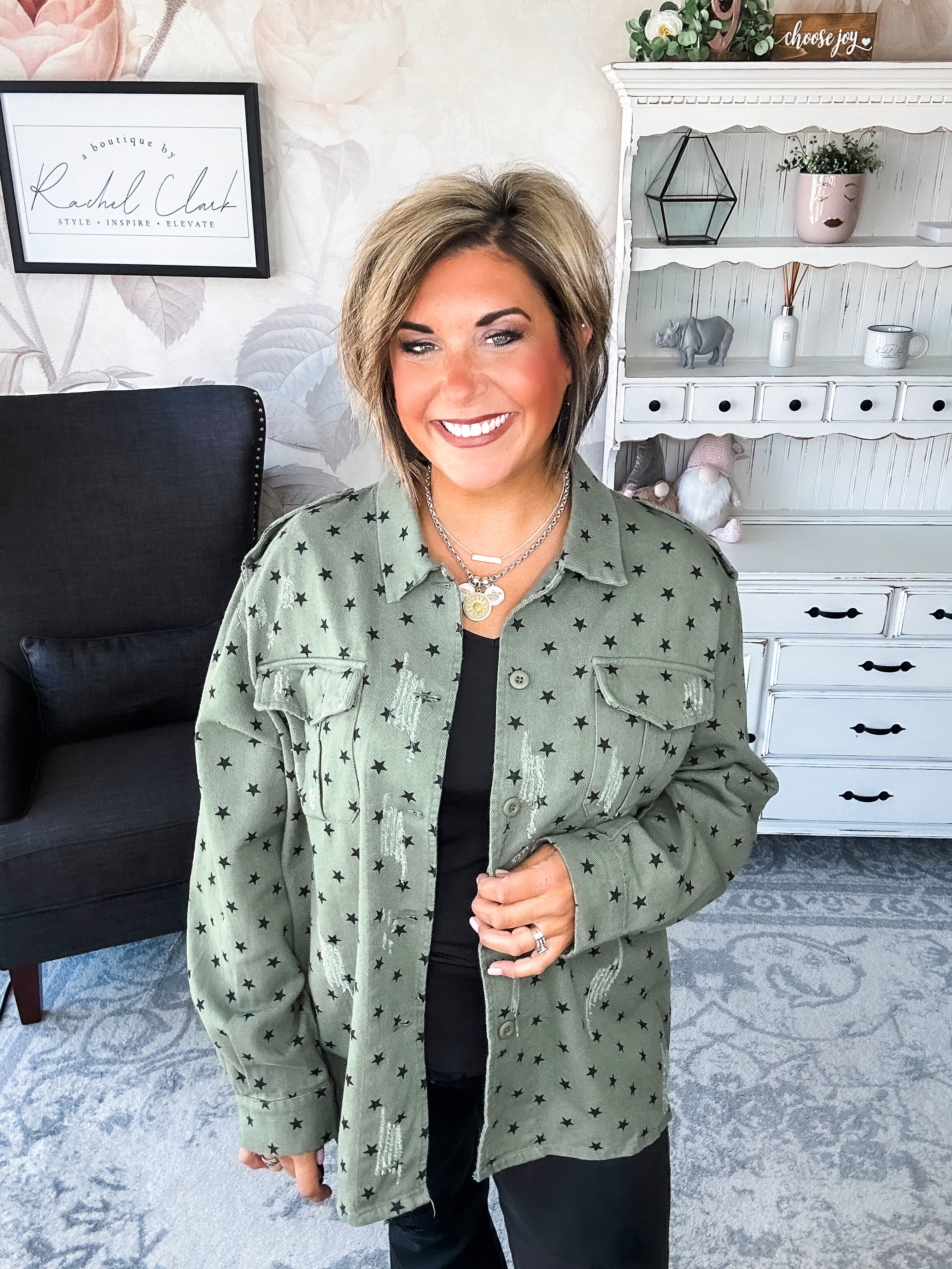 Star of the Show Distressed Shacket