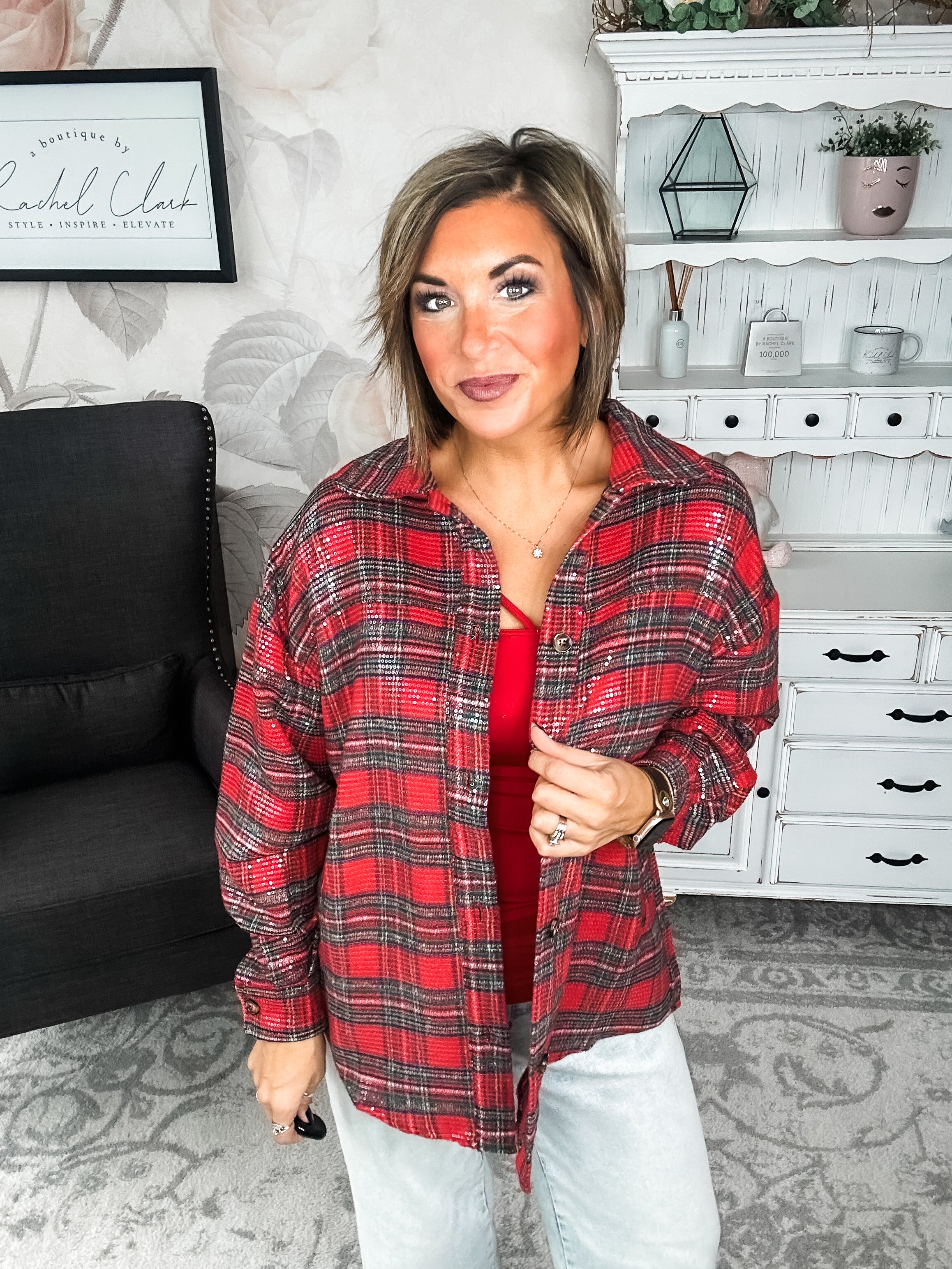 Tinsel Town Plaid Button Down