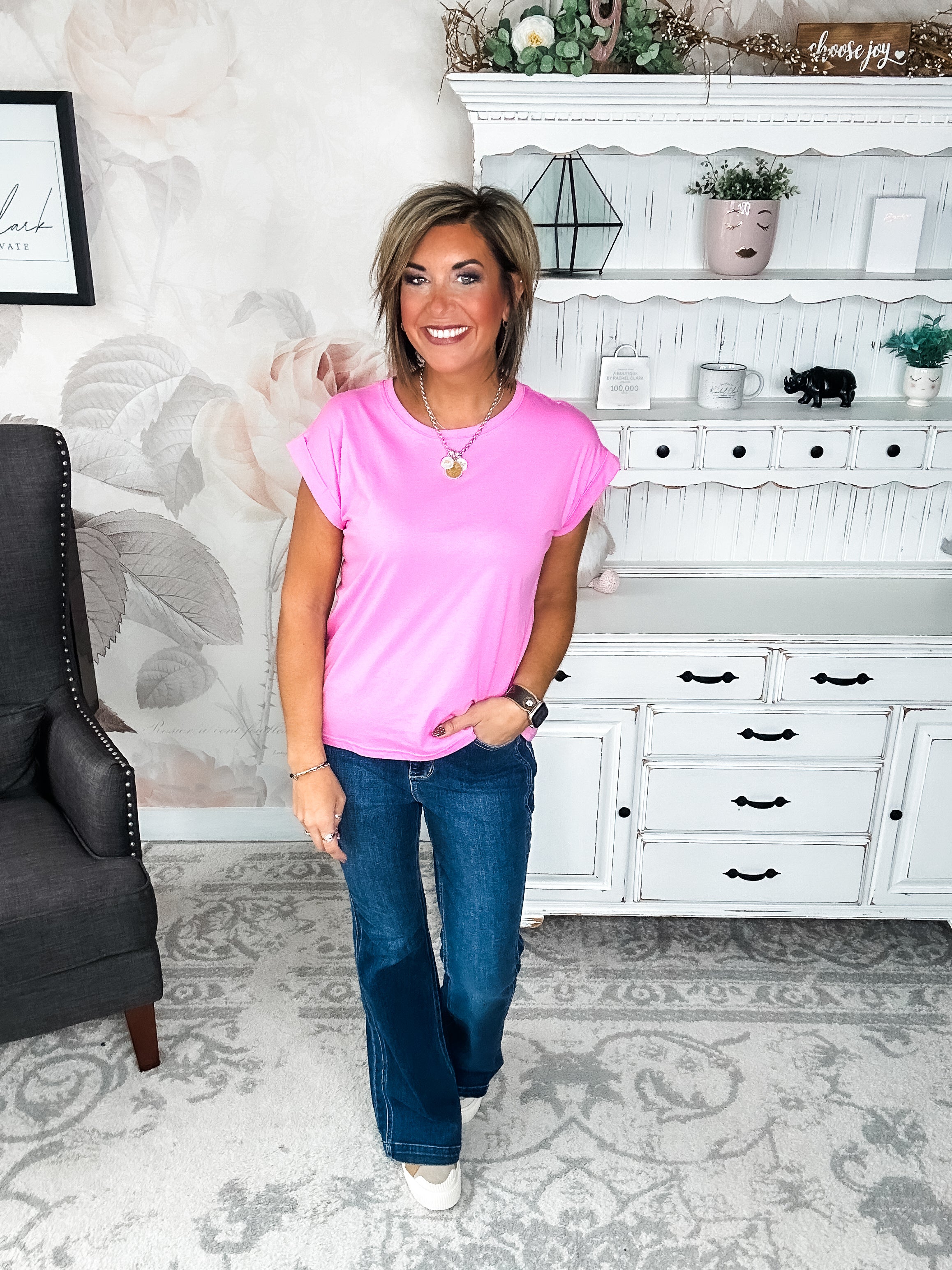 BLACK FRIDAY EXCLUSIVE - Up All Night Short Sleeve Tee - Candy Pink