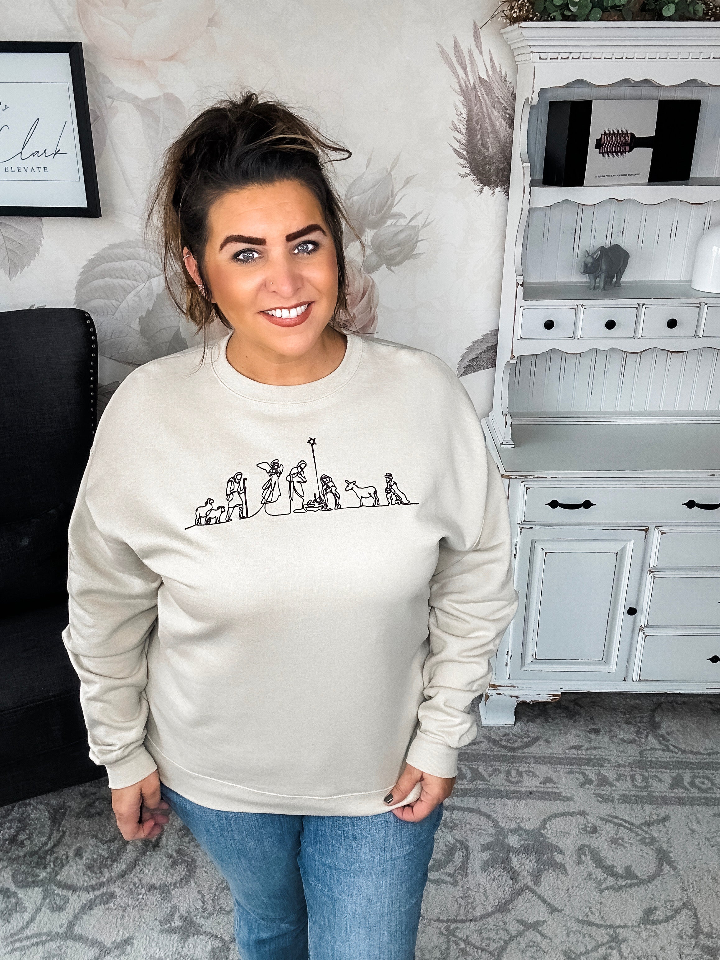 Nativity Scene Pullover Sweatshirt