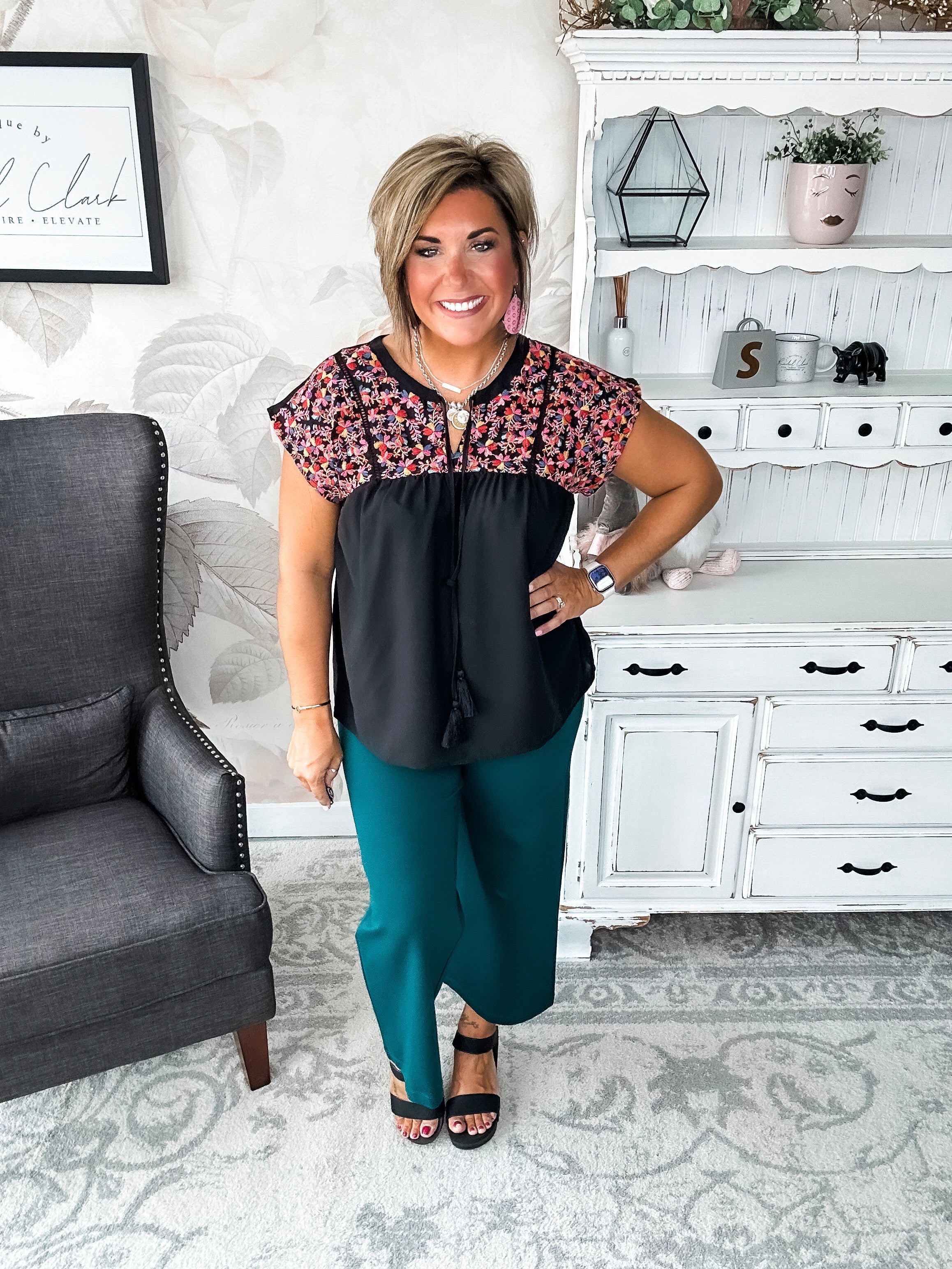 Listen To Your Heart Blouse - Black