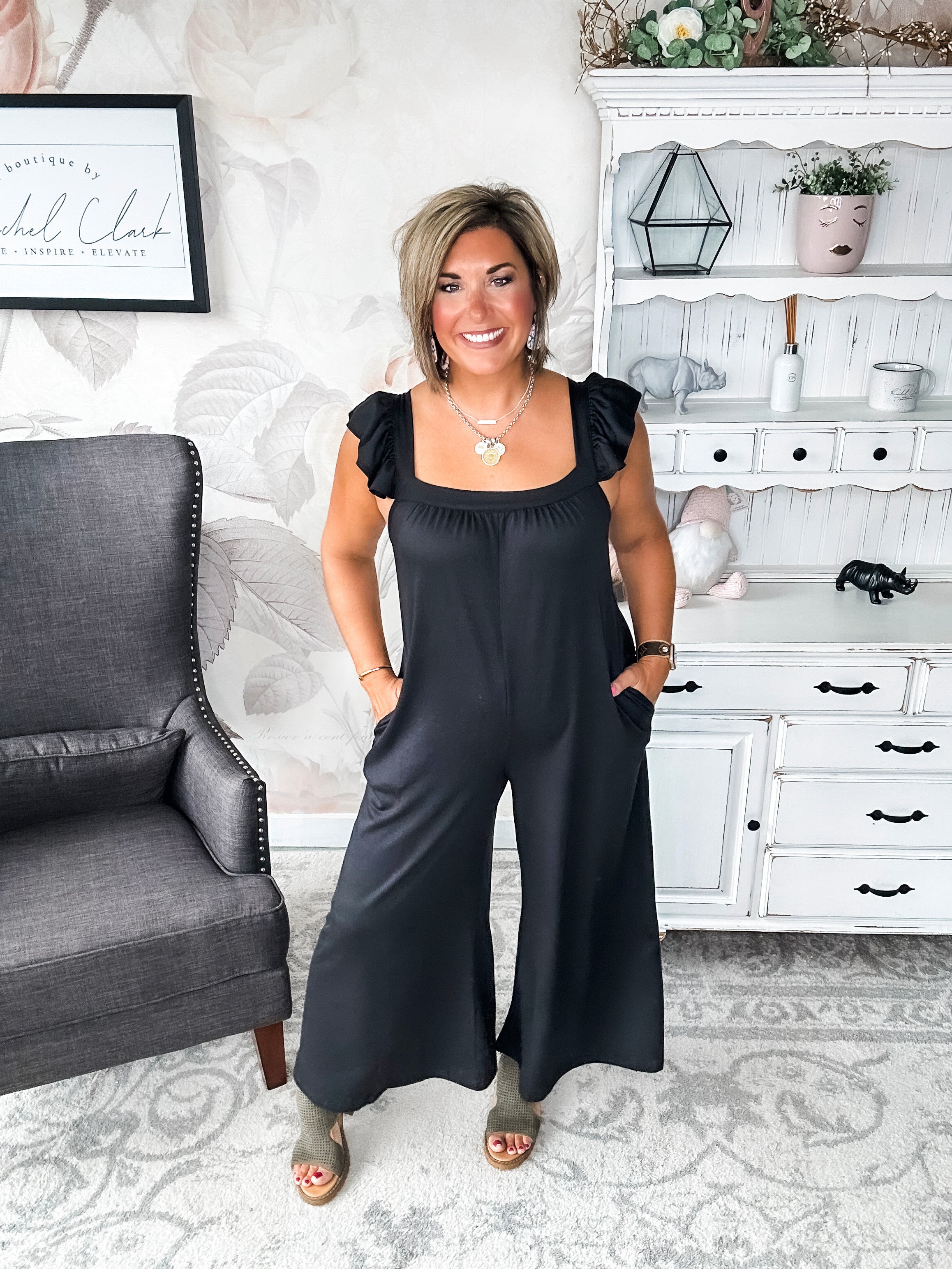 Feeling Reckless Jumpsuit - Black