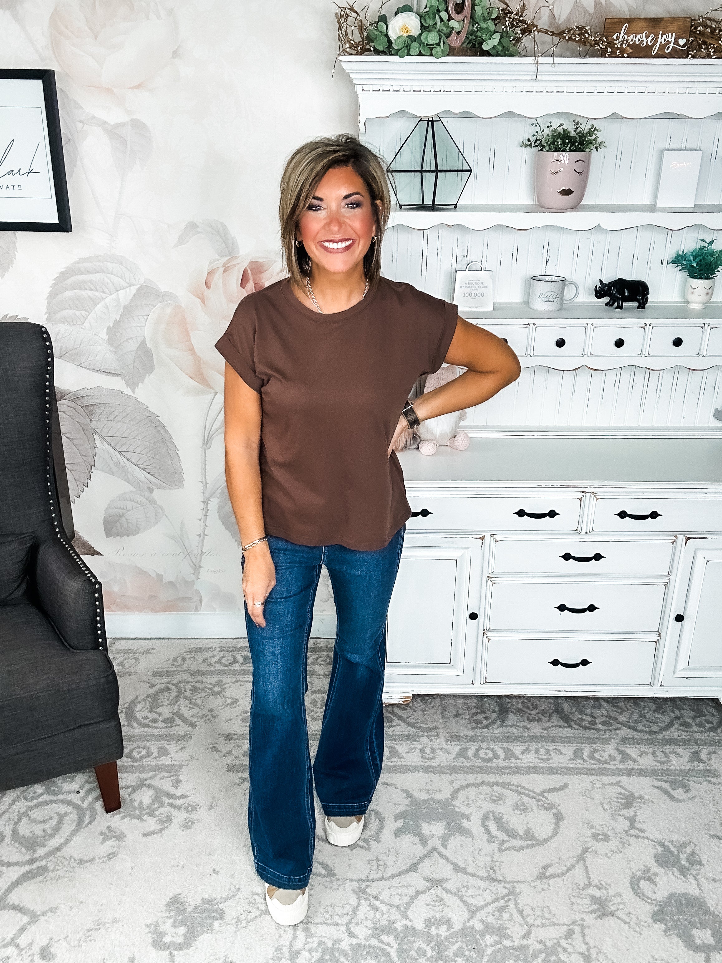 BLACK FRIDAY EXCLUSIVE - Up All Night Short Sleeve Tee - Brown