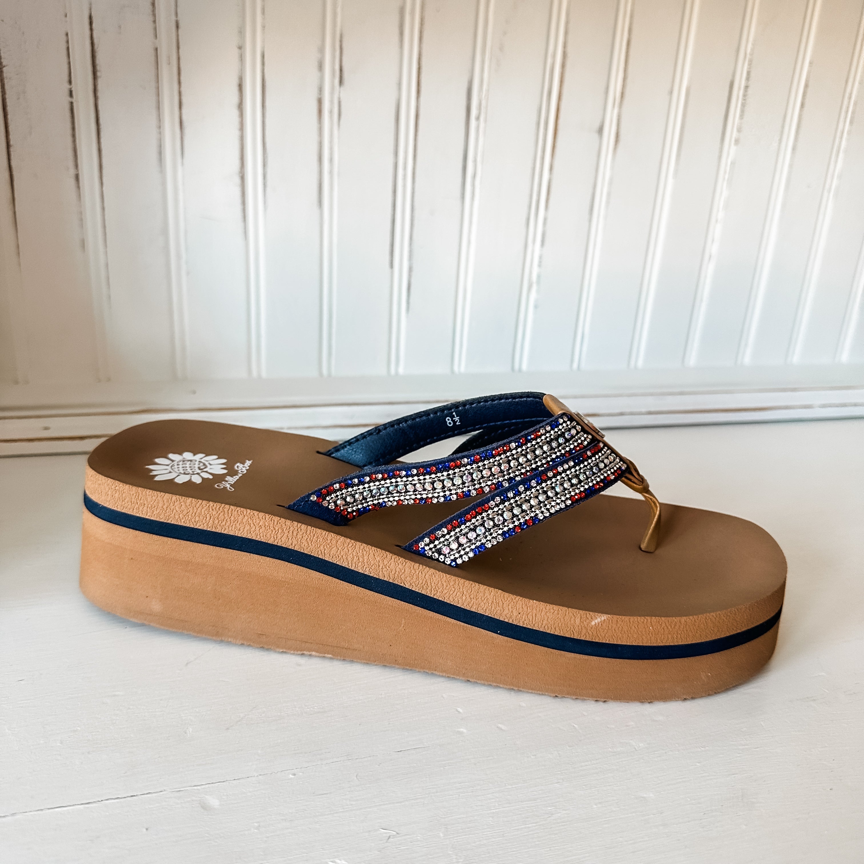Krista Flatform Sandal - Navy Multi