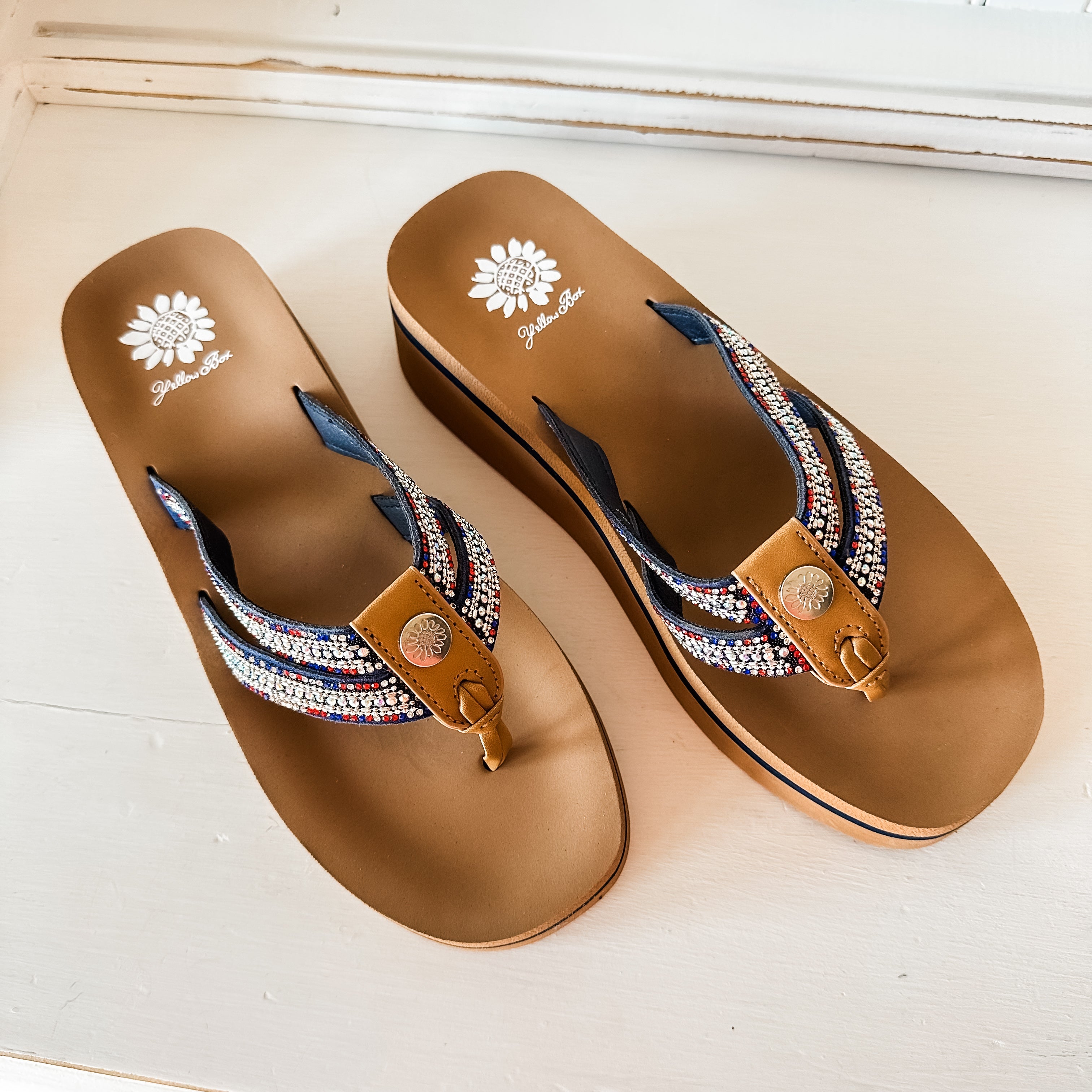 Krista Flatform Sandal - Navy Multi