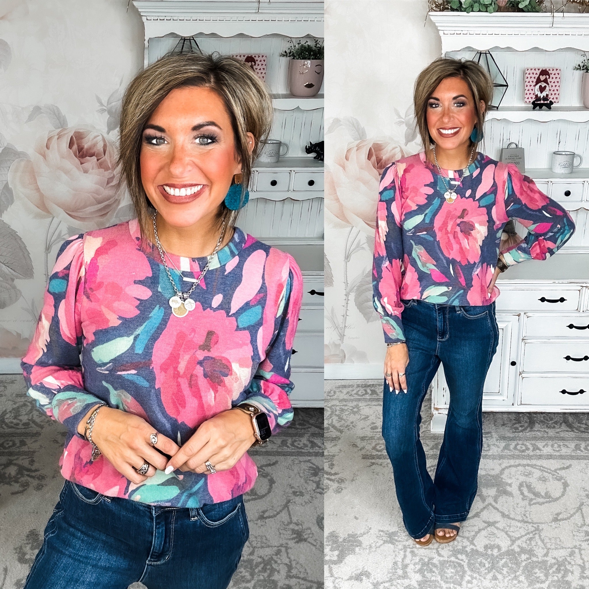 Share My Secret Pullover - Navy/Magenta
