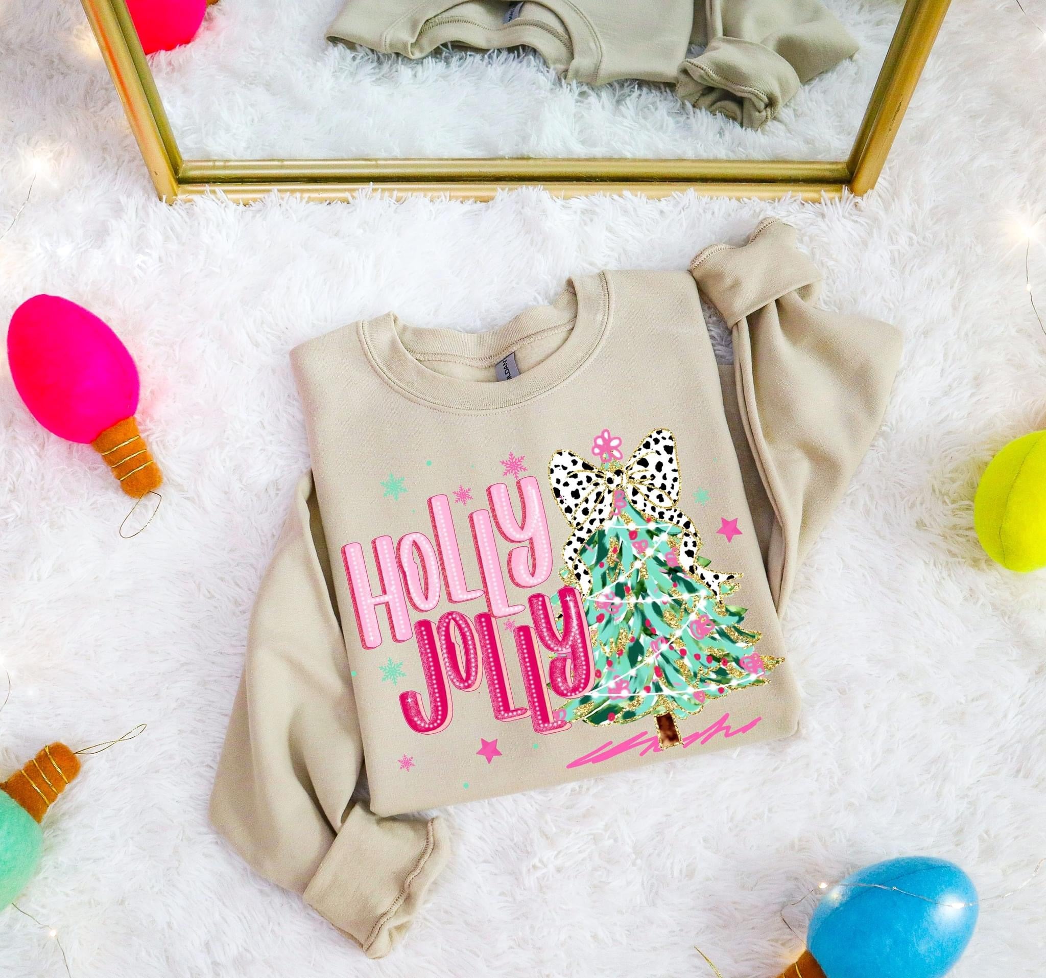 Holly Jolly Sparkle Tree Pullover Sweatshirt