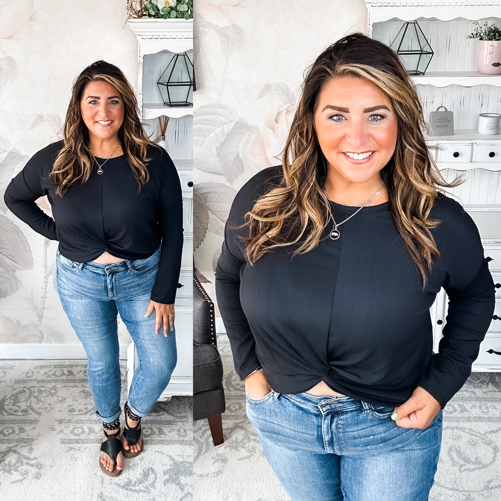 Just Like You Long Sleeve Top - Black