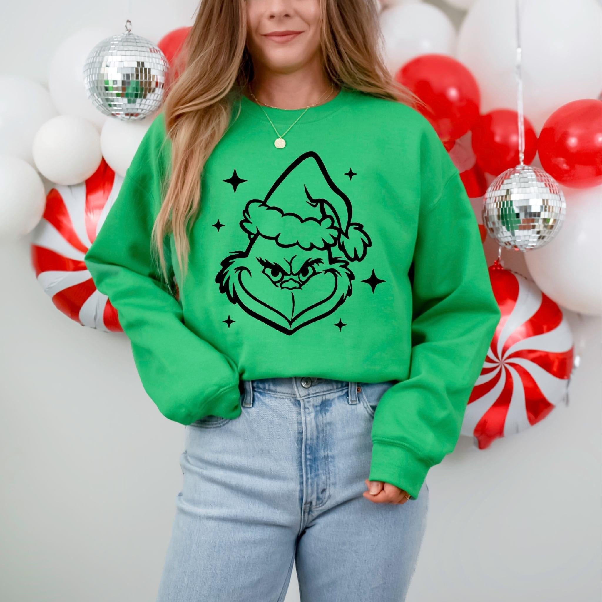 Grinch Face Pullover Sweatshirt