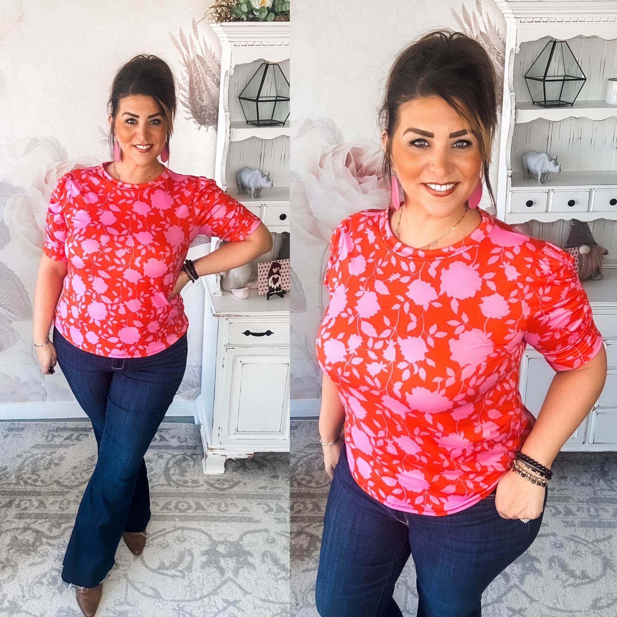 Enchanted To Meet You Top - Pink & Coral
