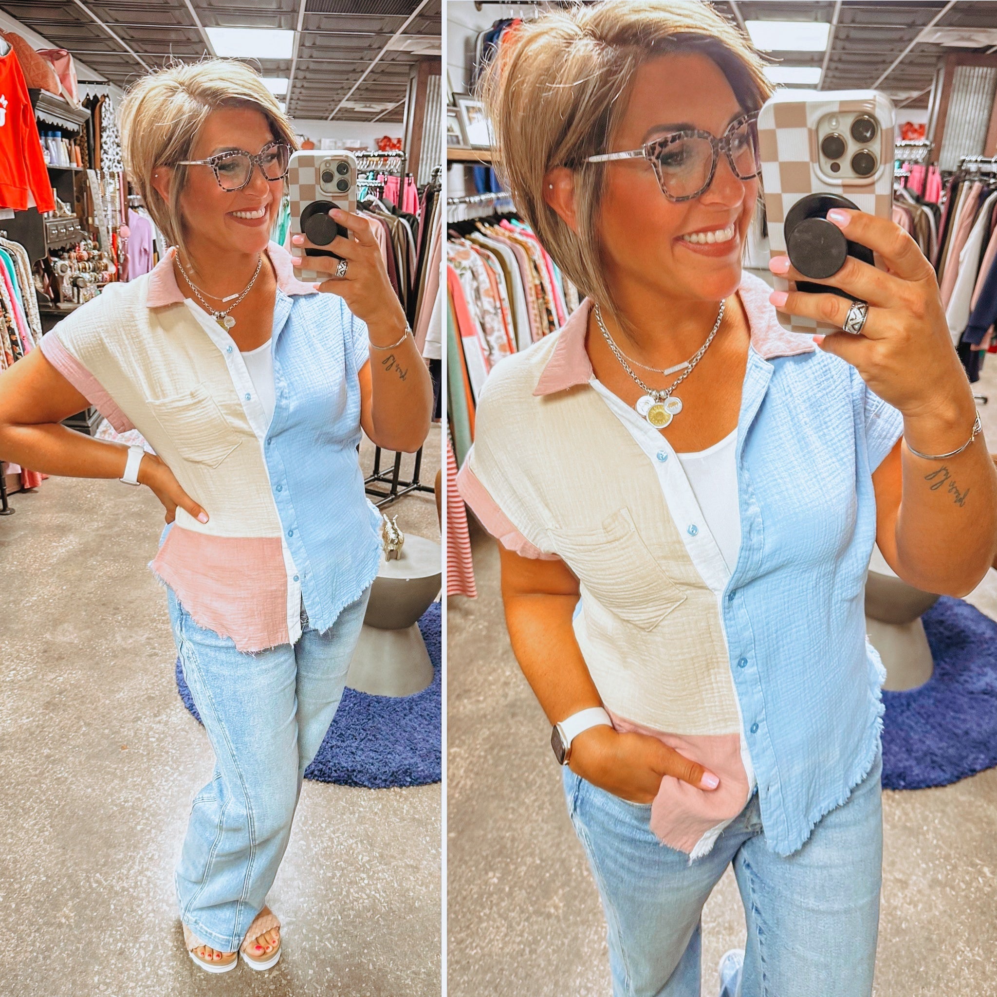 Keep Shining Button Down