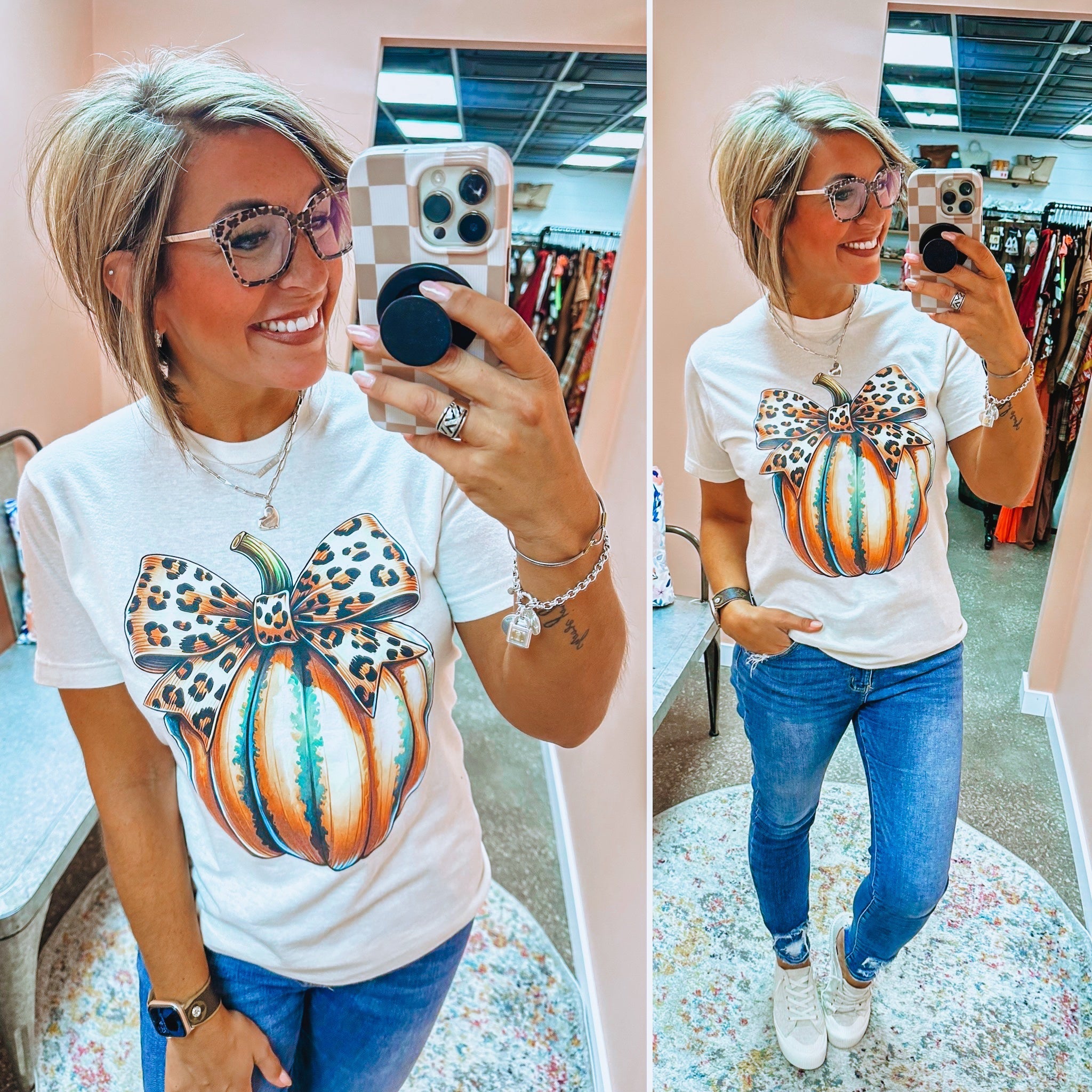 Vintage Leopard Pumpkin Graphic Tee