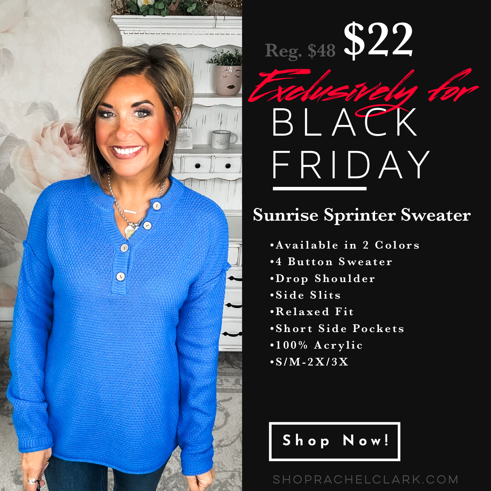 BLACK FRIDAY EXCLUSIVE - Sunrise Sprinter Sweater - Ocean Blue