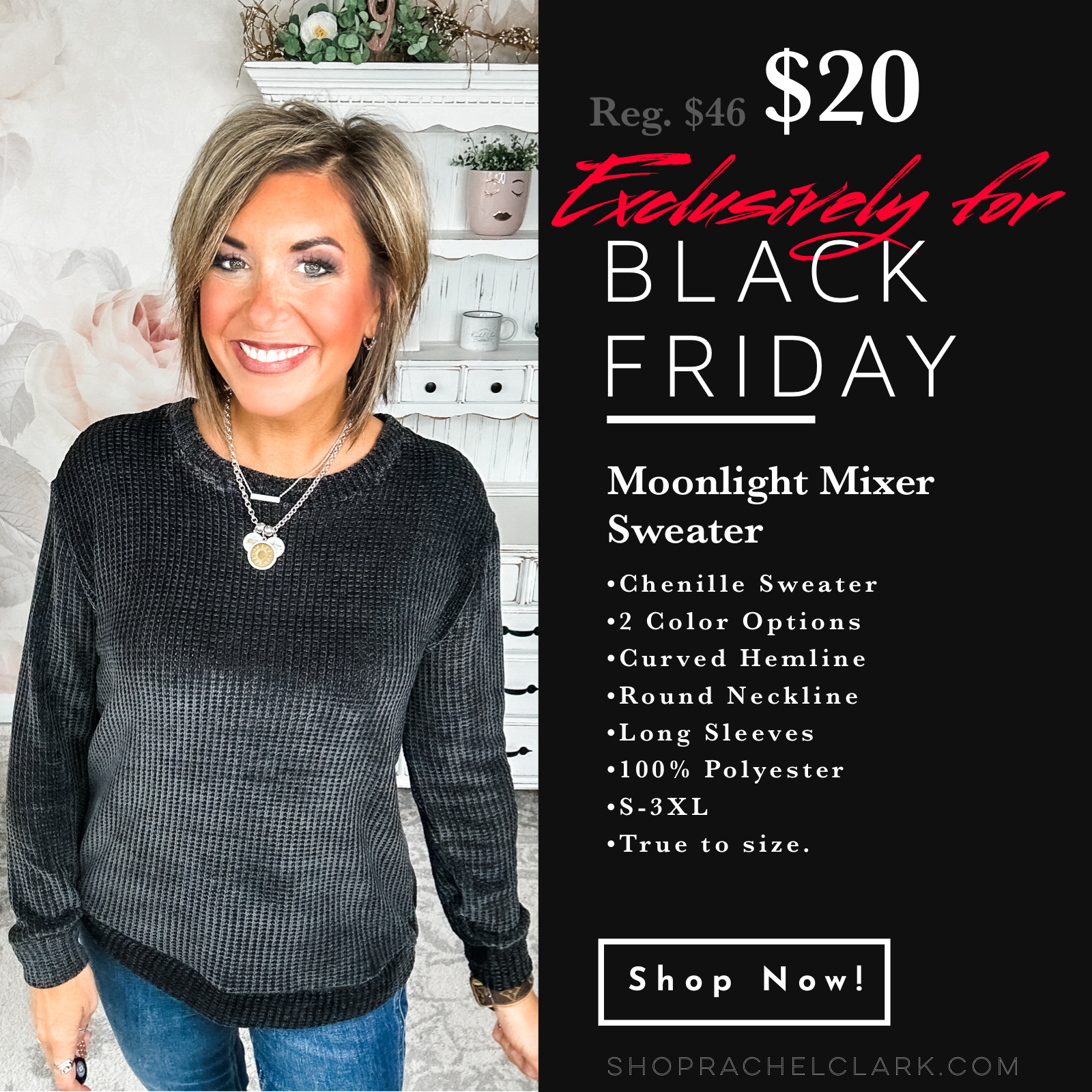 BLACK FRIDAY EXCLUSIVE - Moonlight Mixer Sweater - Black