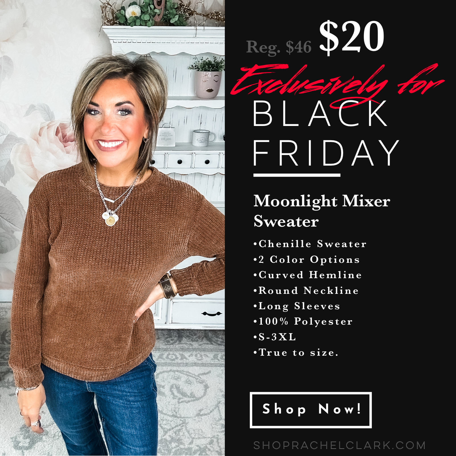 BLACK FRIDAY EXCLUSIVE - Moonlight Mixer Sweater - Brown