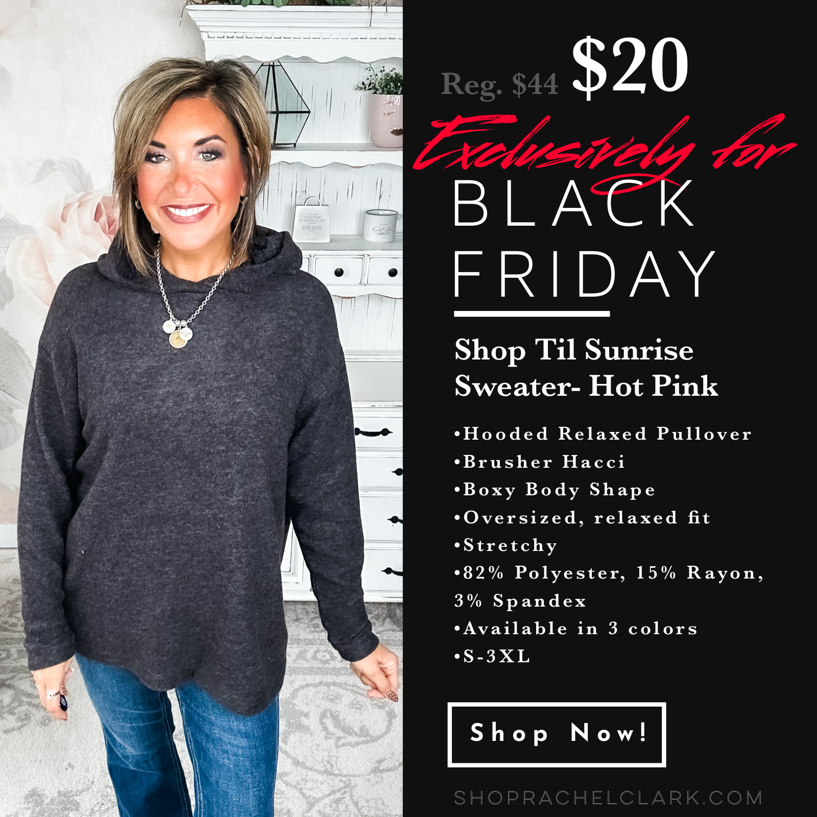 BLACK FRIDAY EXCLUSIVE - Shop Til Sunrise Sweater- Black