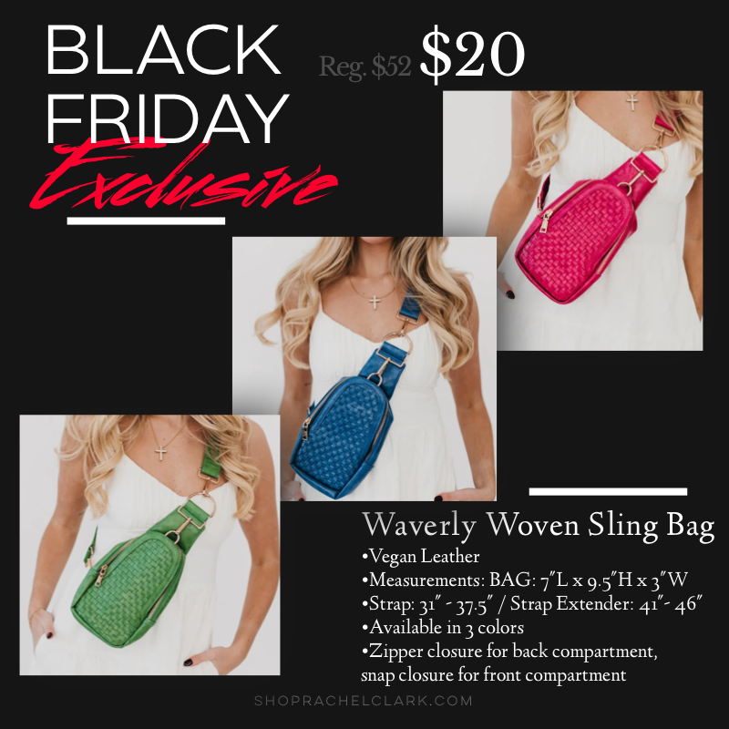 BLACK FRIDAY EXCLUSIVE - Waverly Woven Sling Bag - Navy