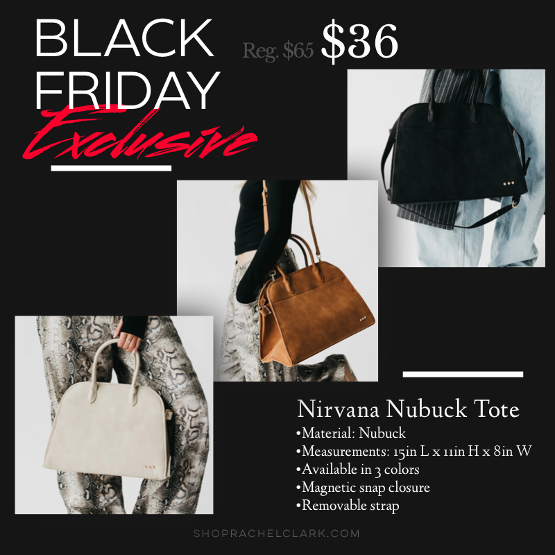 BLACK FRIDAY EXCLUSIVE - Nirvana Nubuck Tote - Black