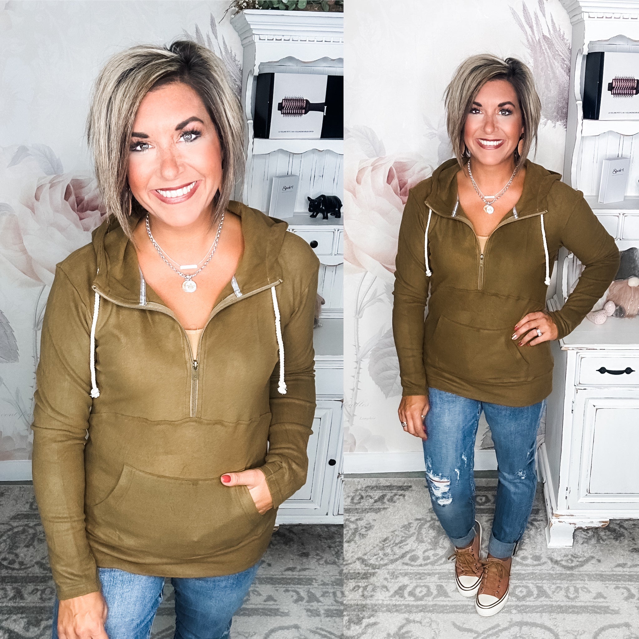 Ampersand Avenue - Halfzip Hoodie Performance Fleece - Lemongrass