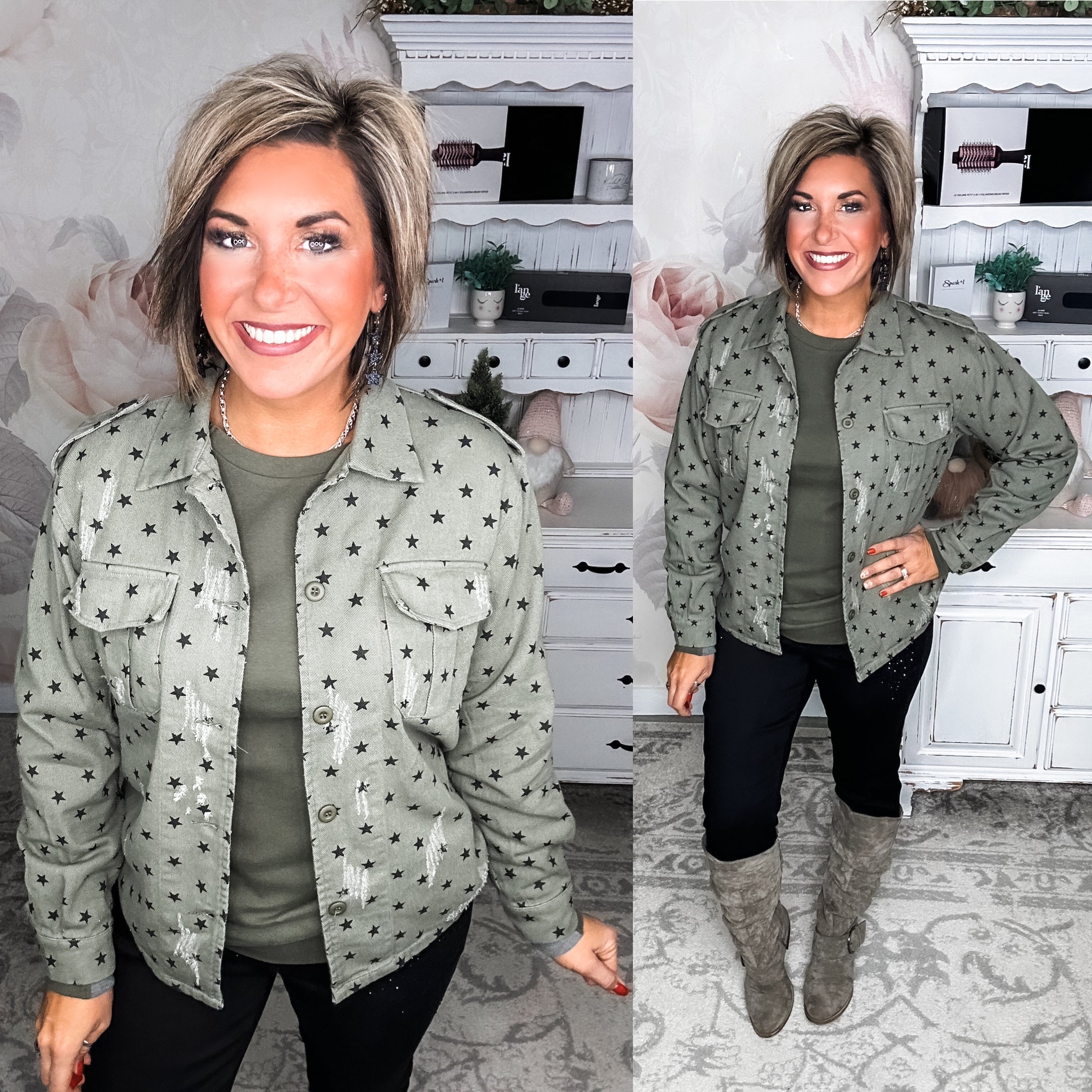 Star of the Show Distressed Shacket