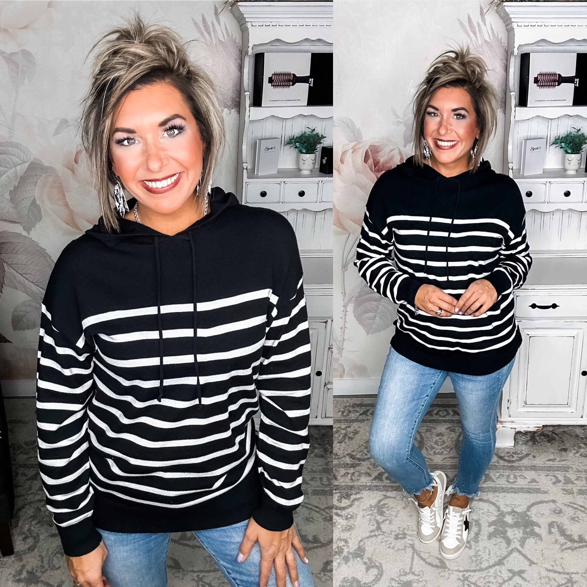 Since Day One Hooded Knit Pullover Black Since Day One Hooded Knit Pullover Black