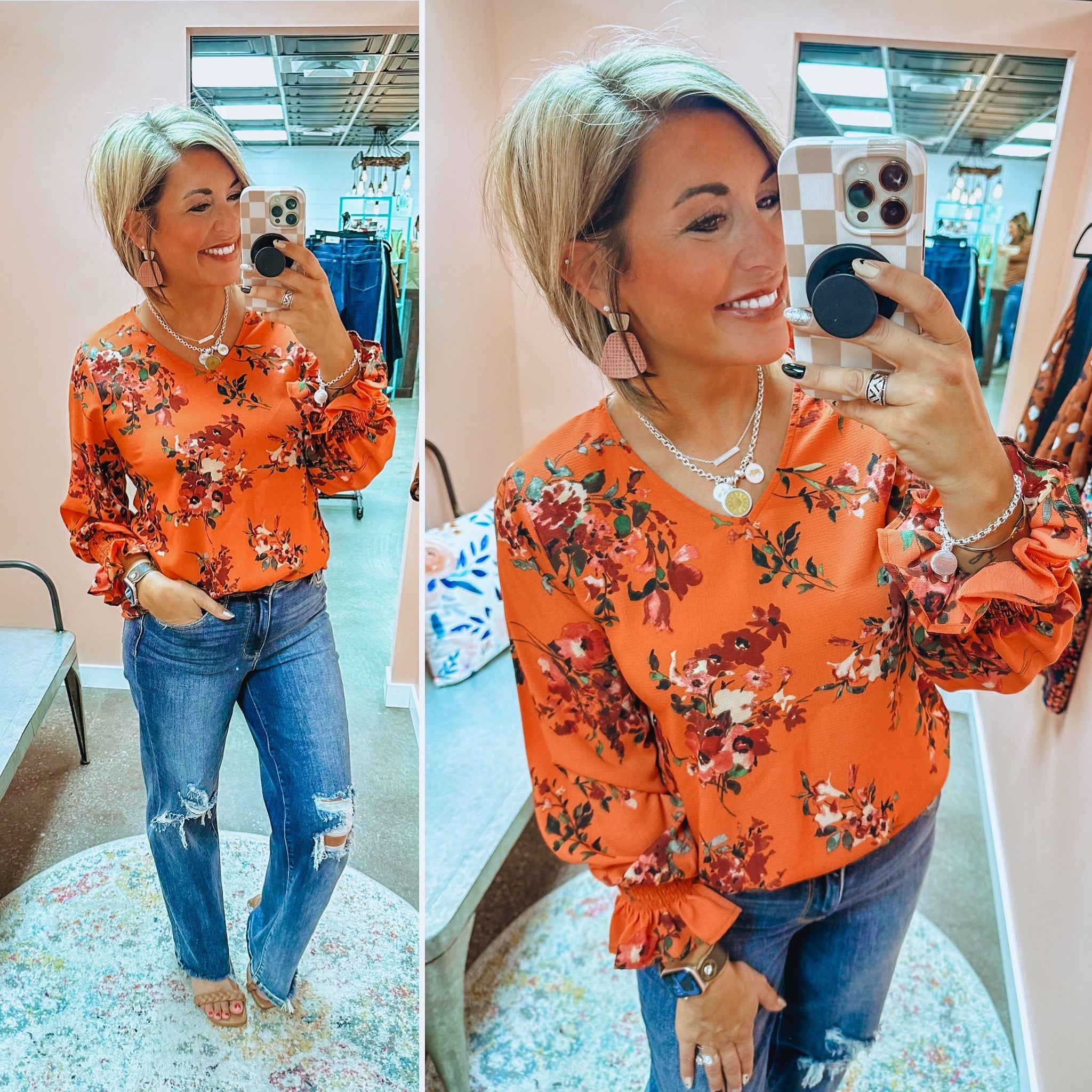 Don't Think You Know Blouse - Rust