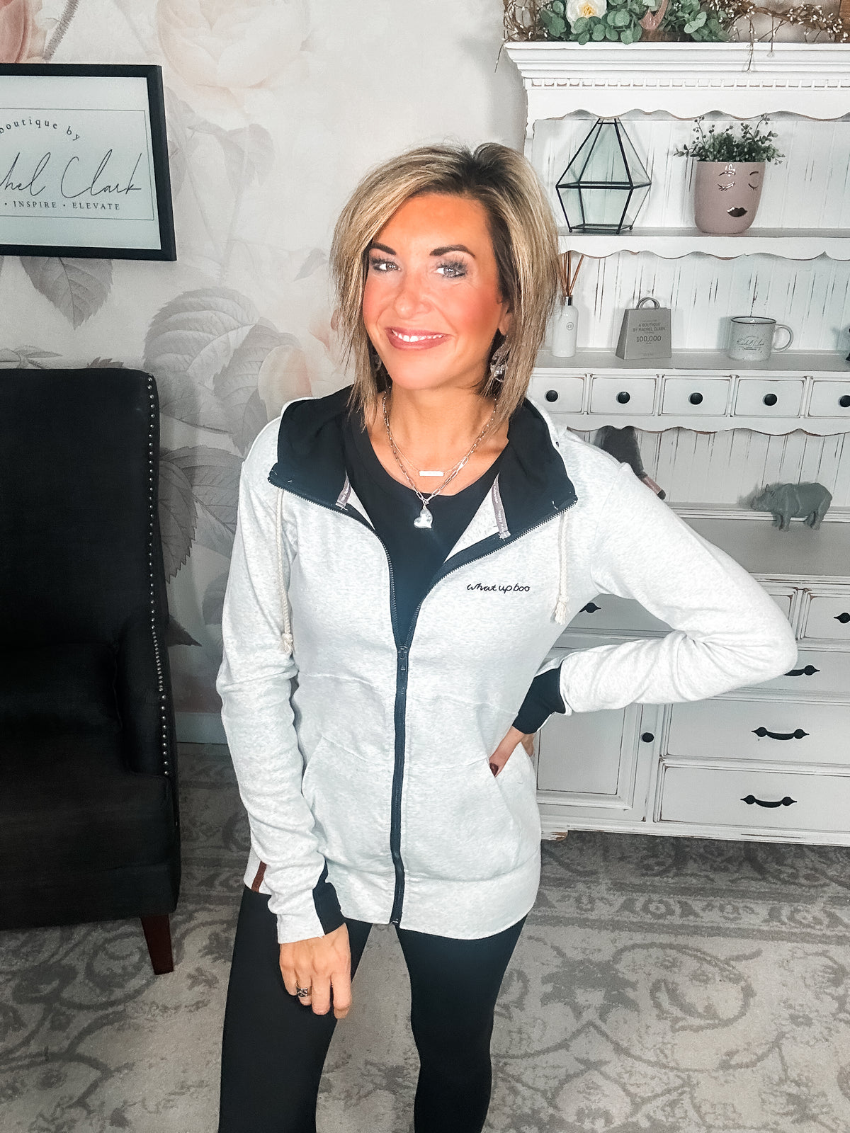 Ampersand Avenue Fullzip Sweatshirt - What Up Boo