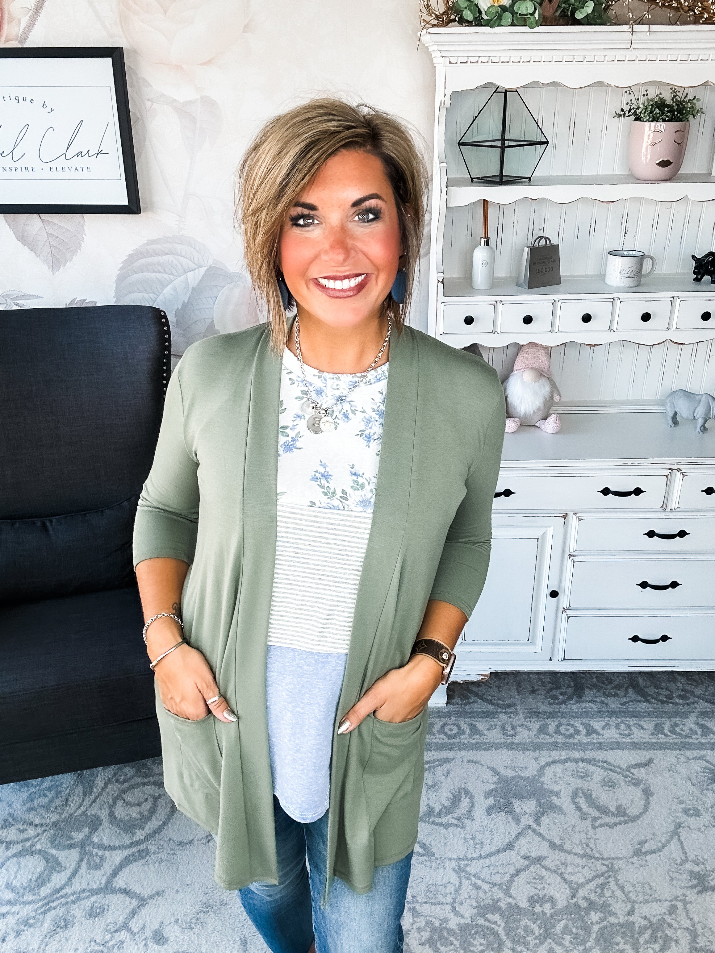 Keep On Going Cardigan - Olive
