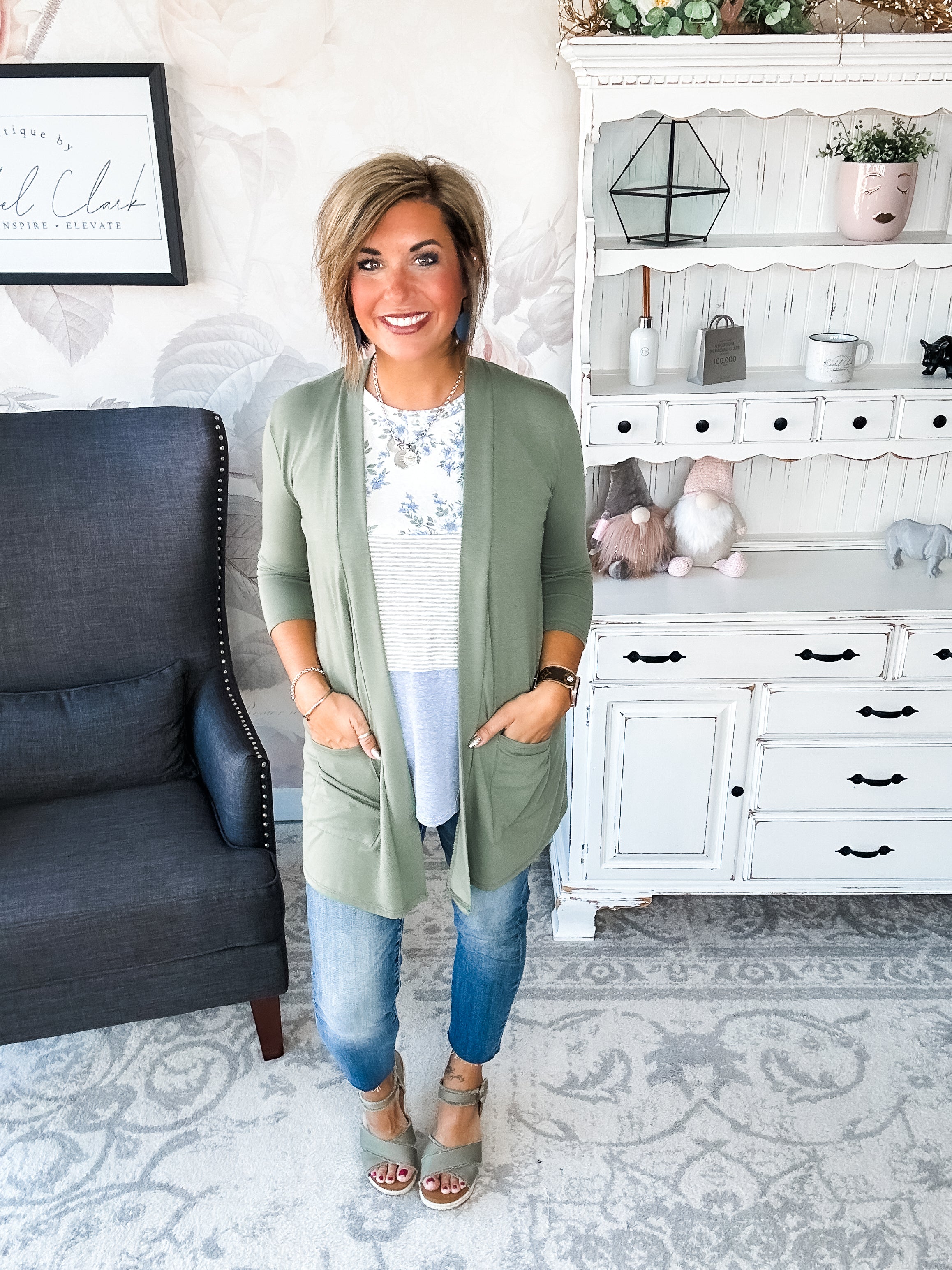 Keep On Going Cardigan - Olive