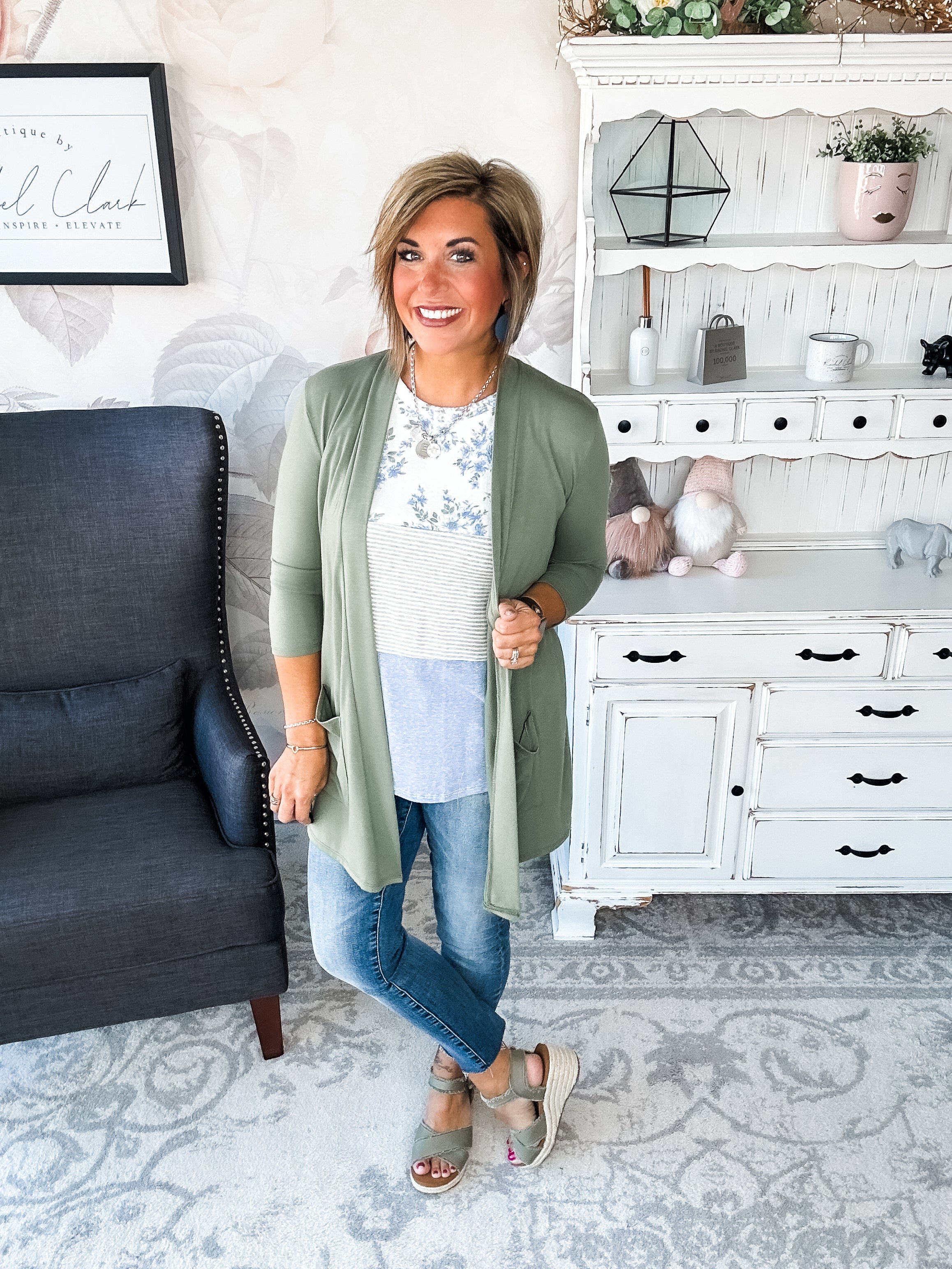 Keep On Going Cardigan - Olive