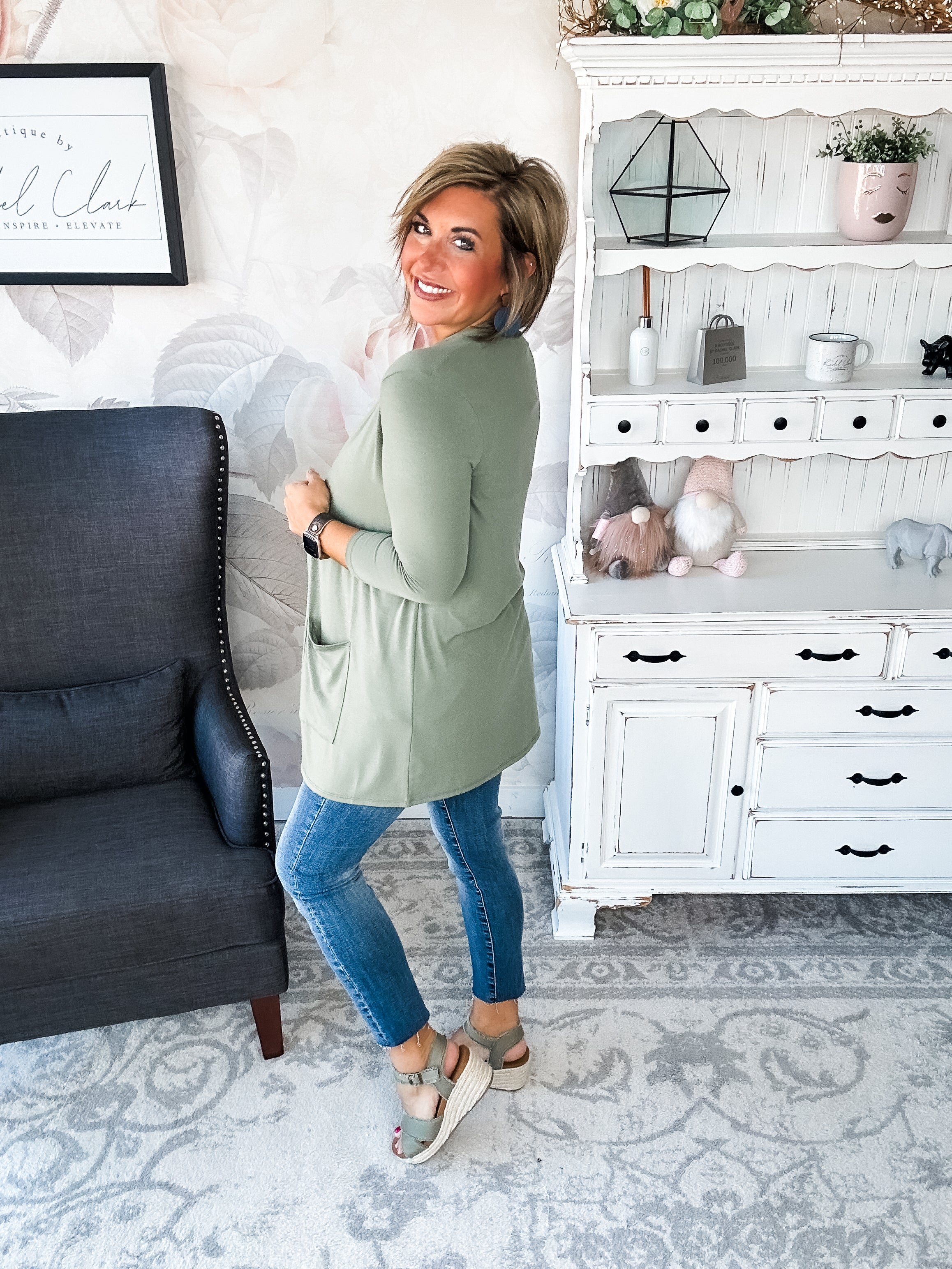 Keep On Going Cardigan - Olive