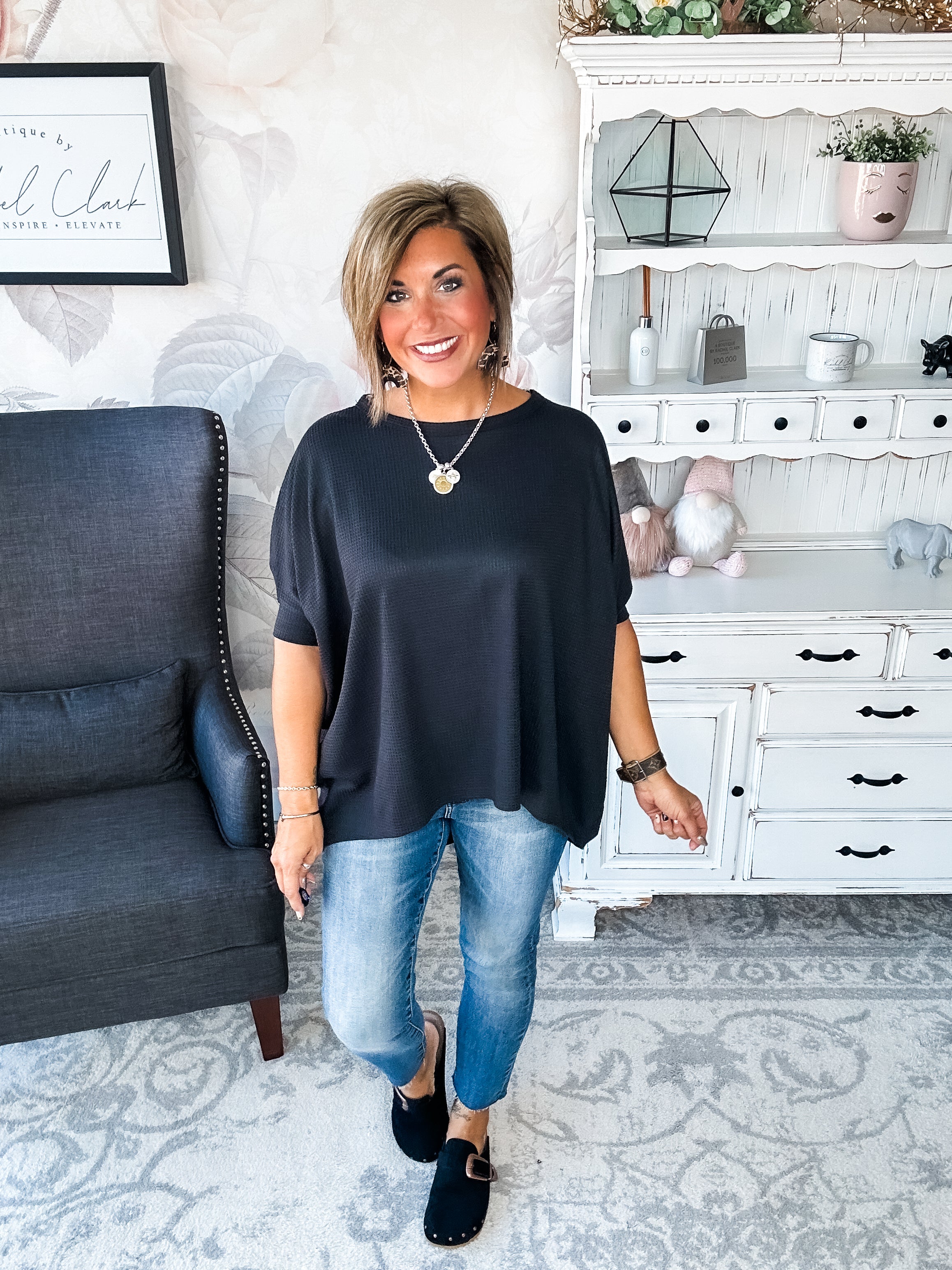 Wonderful Life Boxy Top - Black