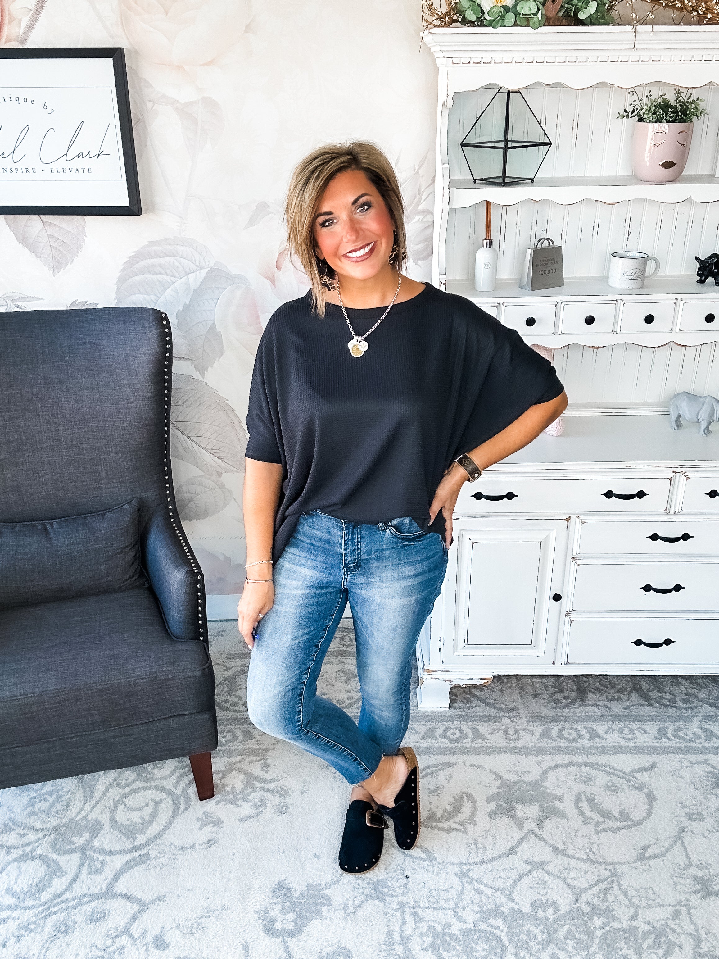 Wonderful Life Boxy Top - Black