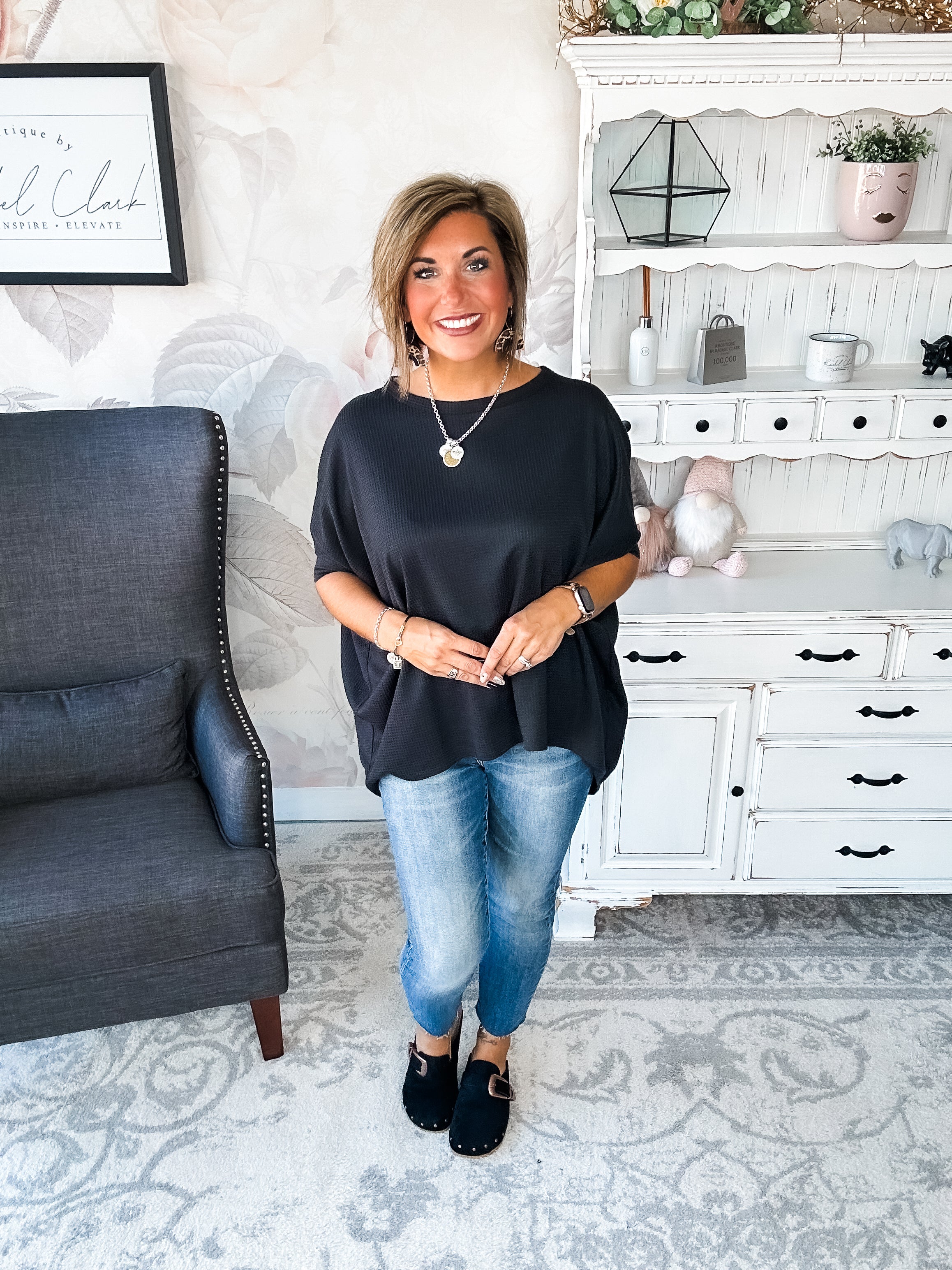 Wonderful Life Boxy Top - Black