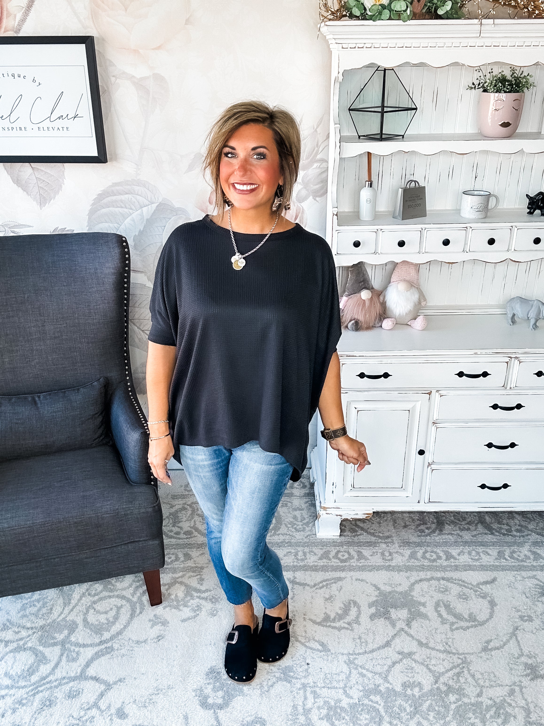 Wonderful Life Boxy Top - Black