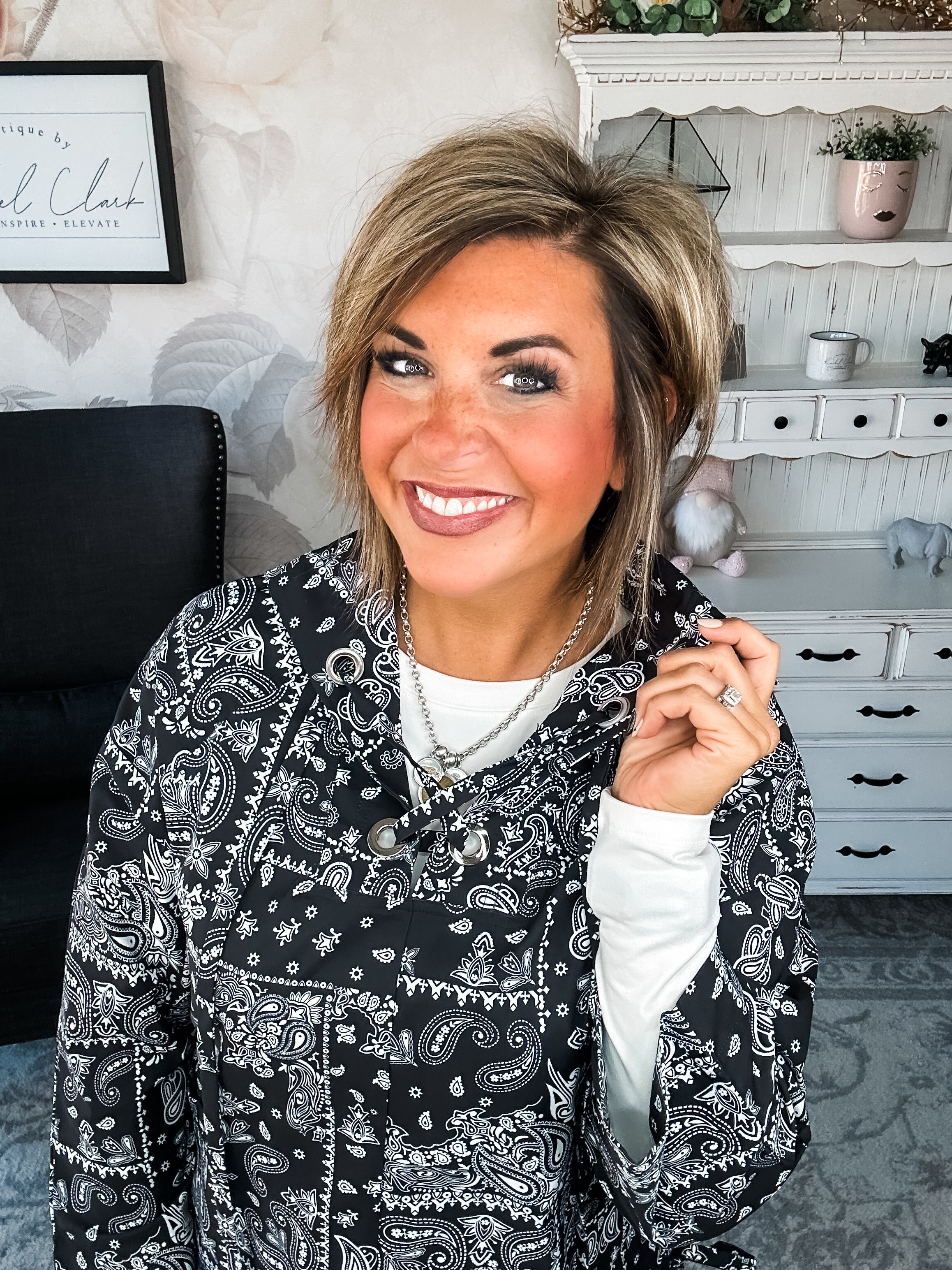 Say We Can Bandana Print Windbreaker