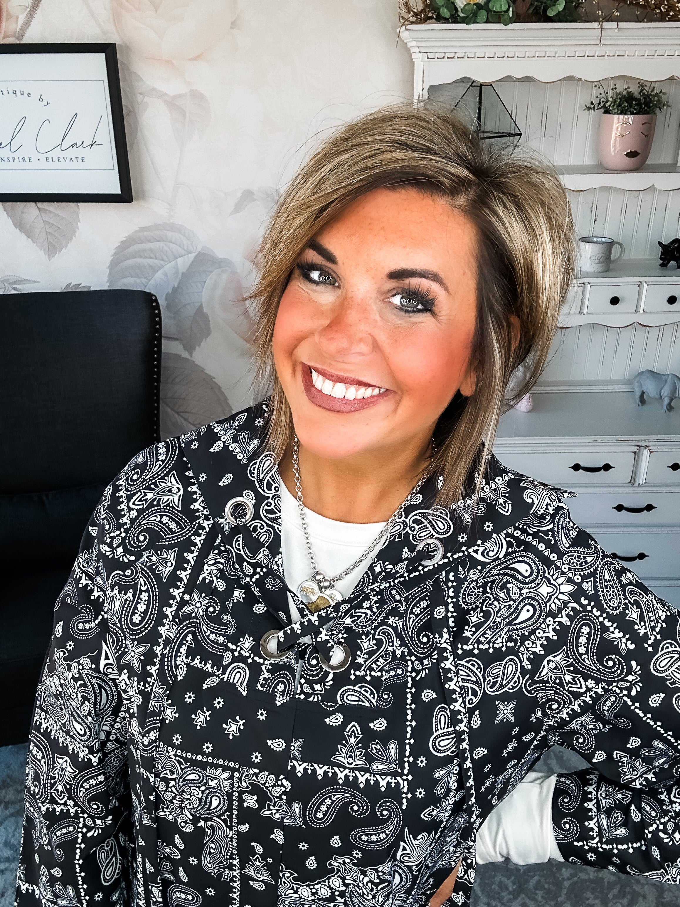 Say We Can Bandana Print Windbreaker