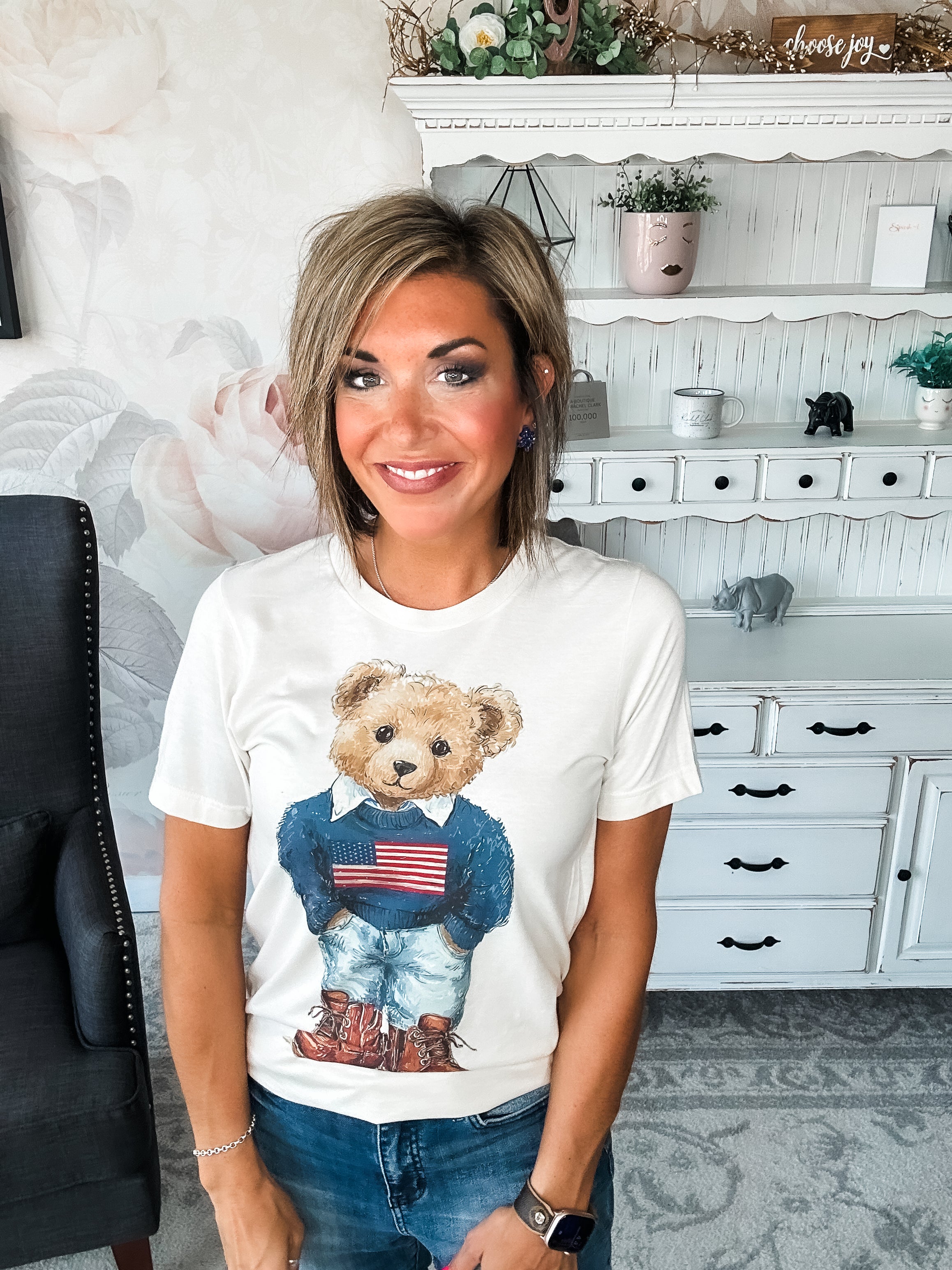 Patriotic Teddy Bear Graphic Tee
