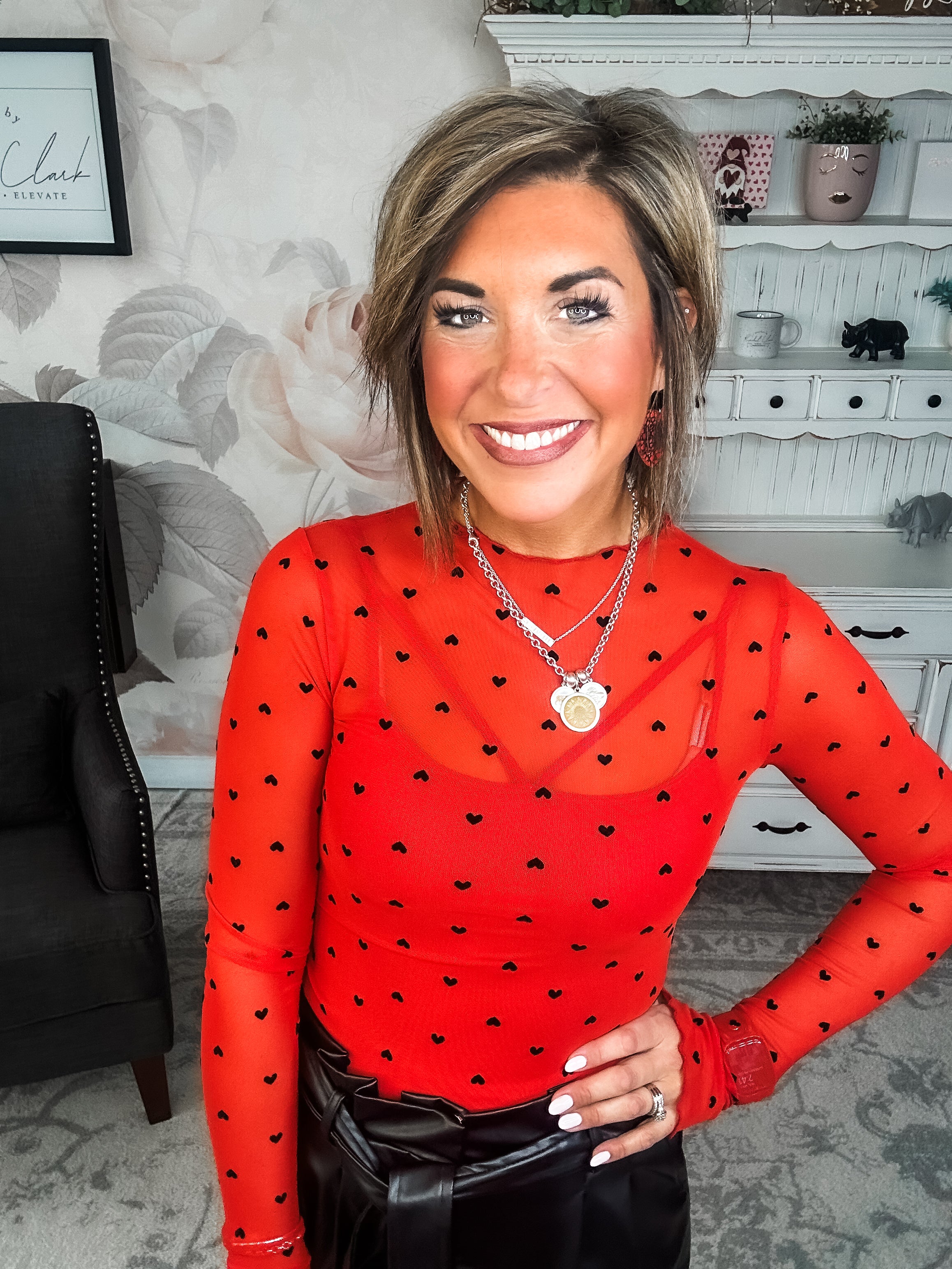 Still In To You Mesh Top - Red