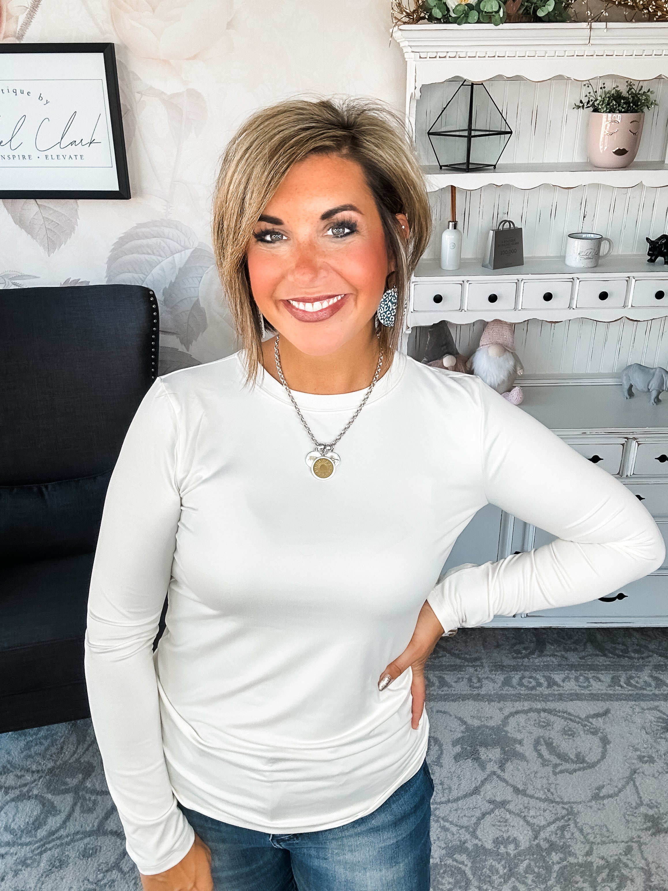 Happy Now Long Sleeve Tee - Ivory